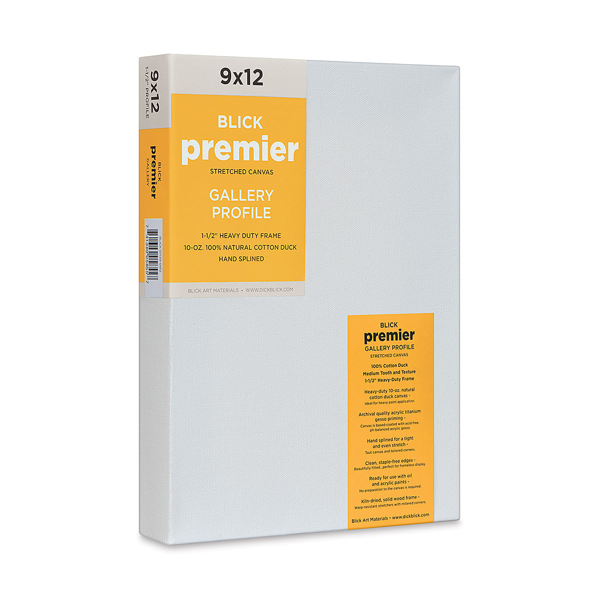 Blick Premier Stretched Cotton Canvas - Gallery Profile, Splined, 9" x 12" (side view)