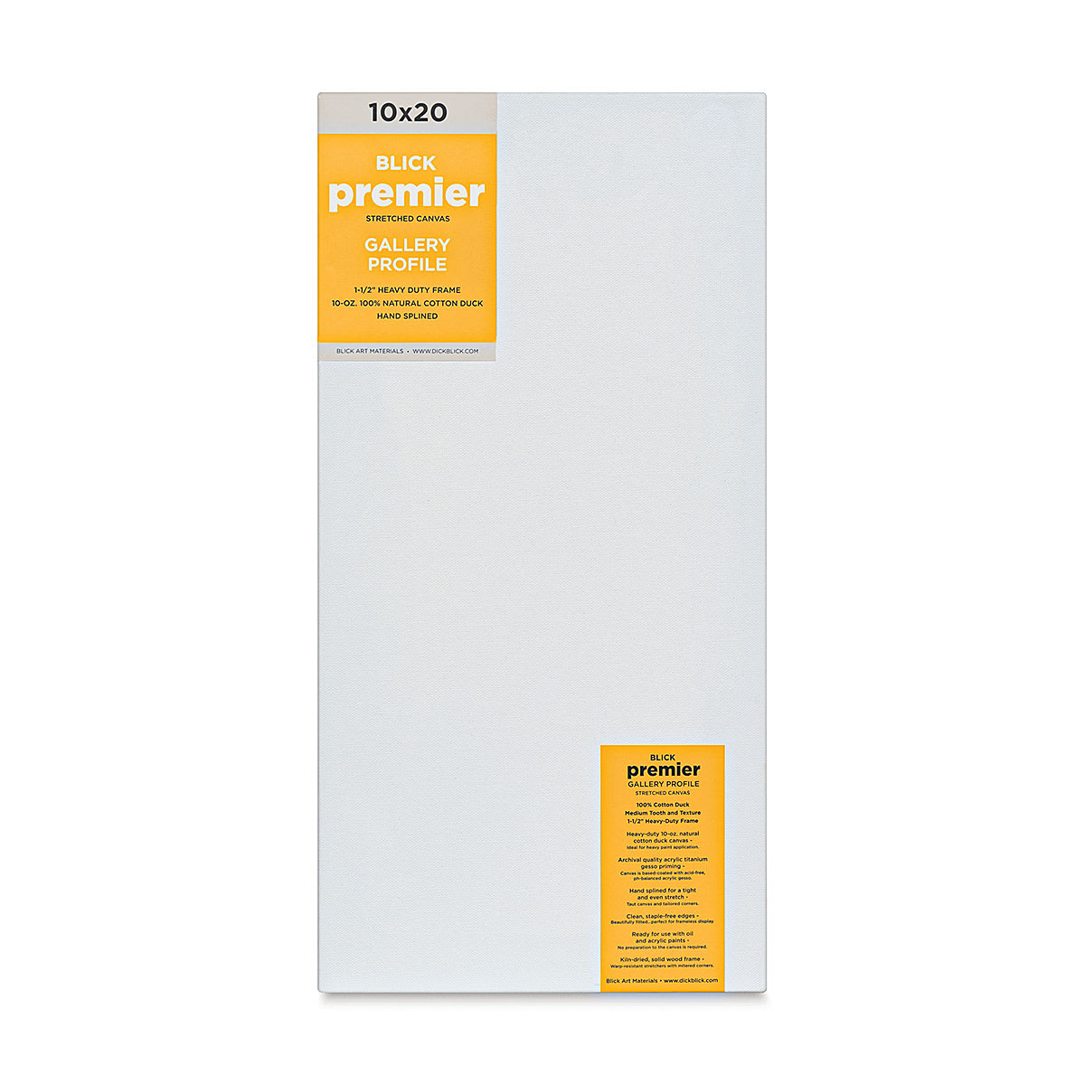 Blick Premier Stretched Cotton Canvas - Gallery Profile, Splined, 10" x 20" (front)