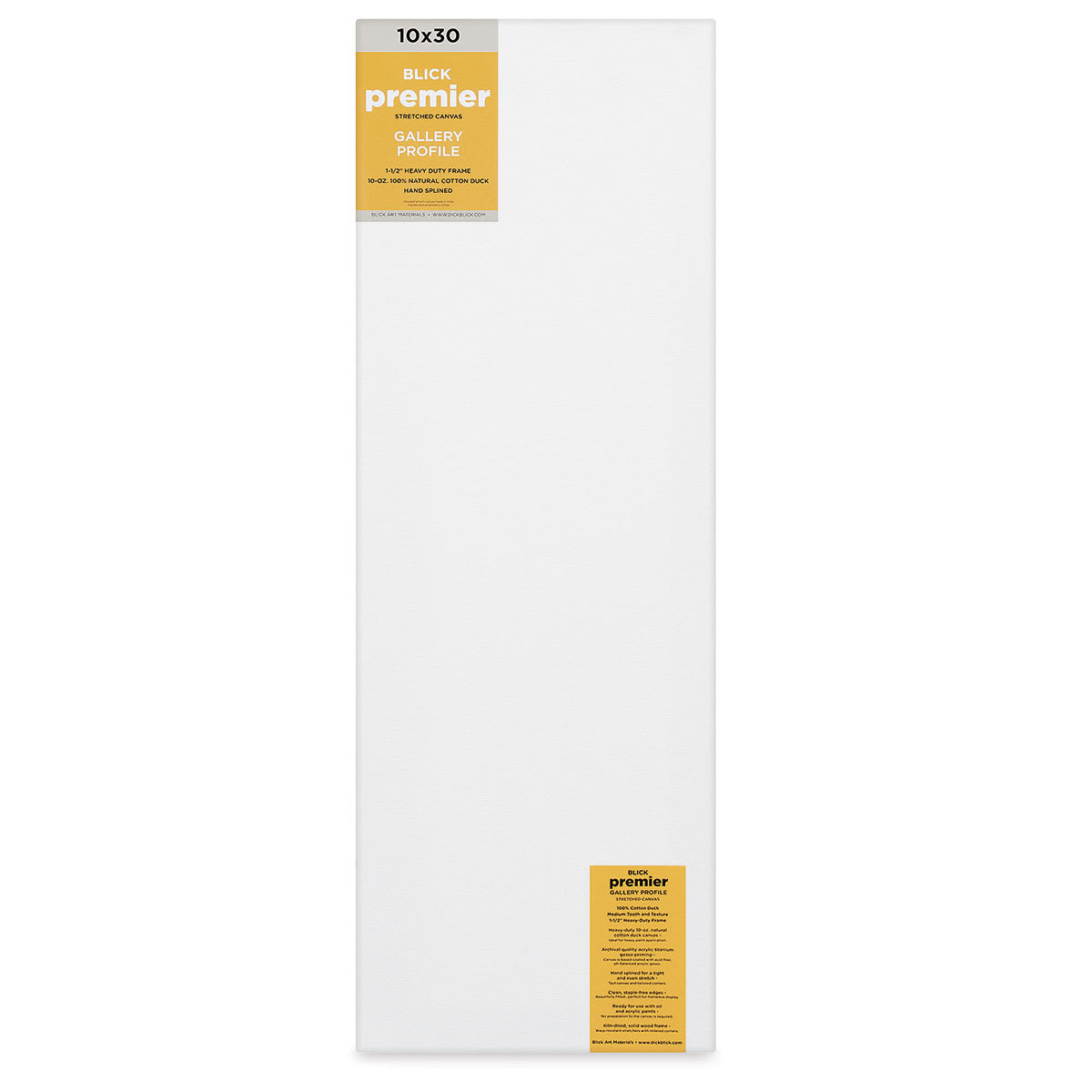 Blick Premier Stretched Cotton Canvas - Gallery Profile, Splined, 10" x 30" (front)