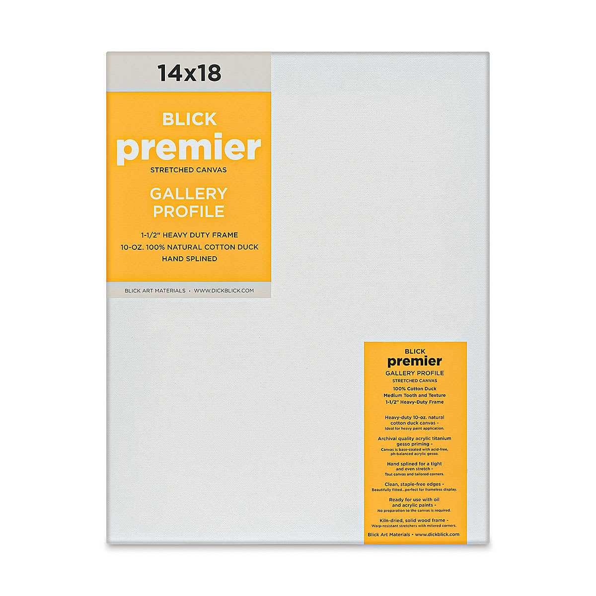 Blick Premier Stretched Cotton Canvas - Gallery Profile, Splined, 14" x 18" (front)