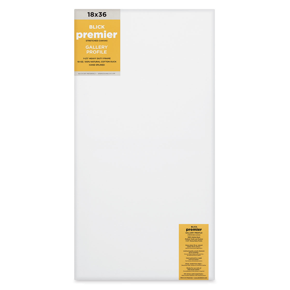 Blick Premier Stretched Cotton Canvas - Gallery Profile, Splined, 18" x 36" front
