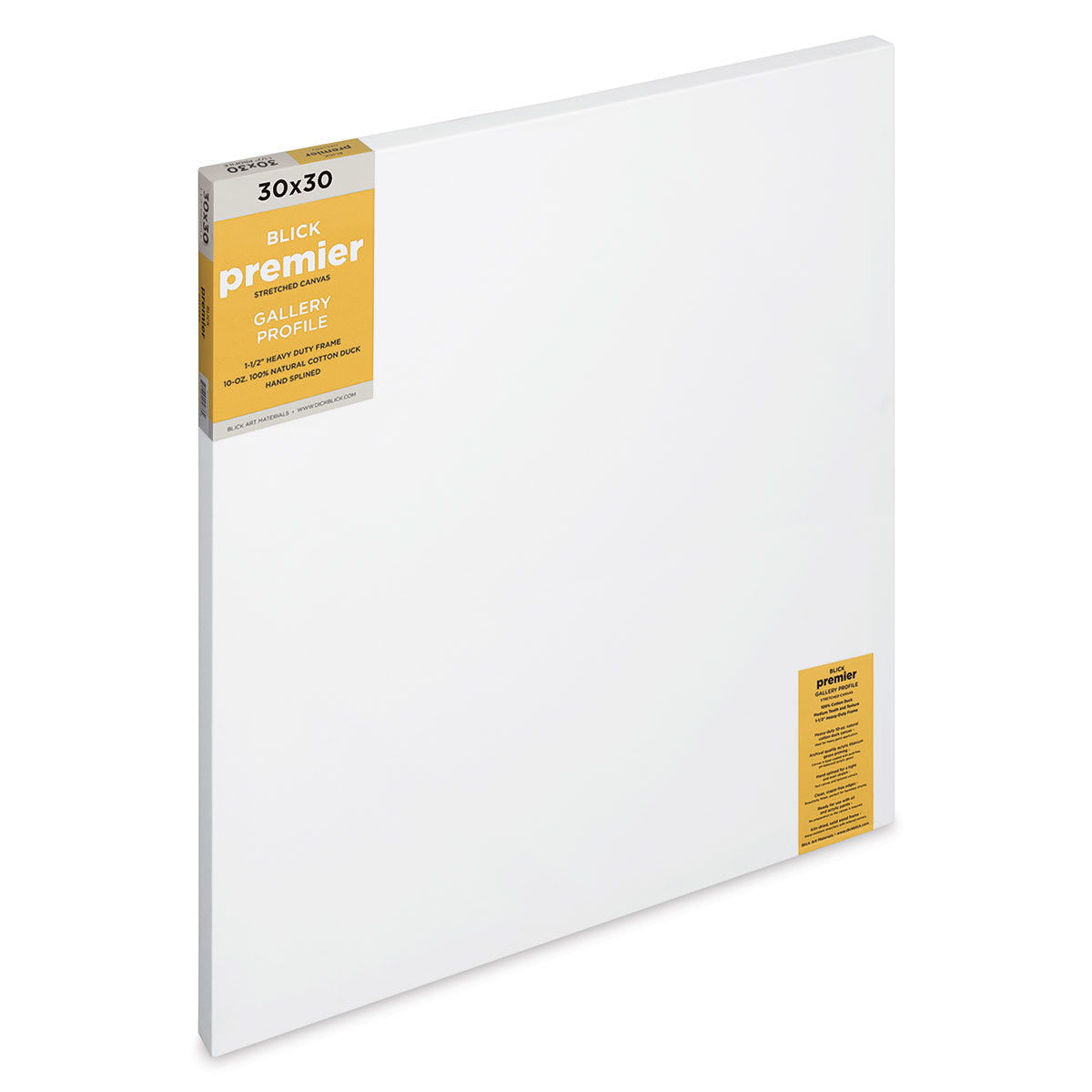 Blick Premier Stretched Cotton Canvas - Gallery Profile, Splined, 30" x 30" (side view)