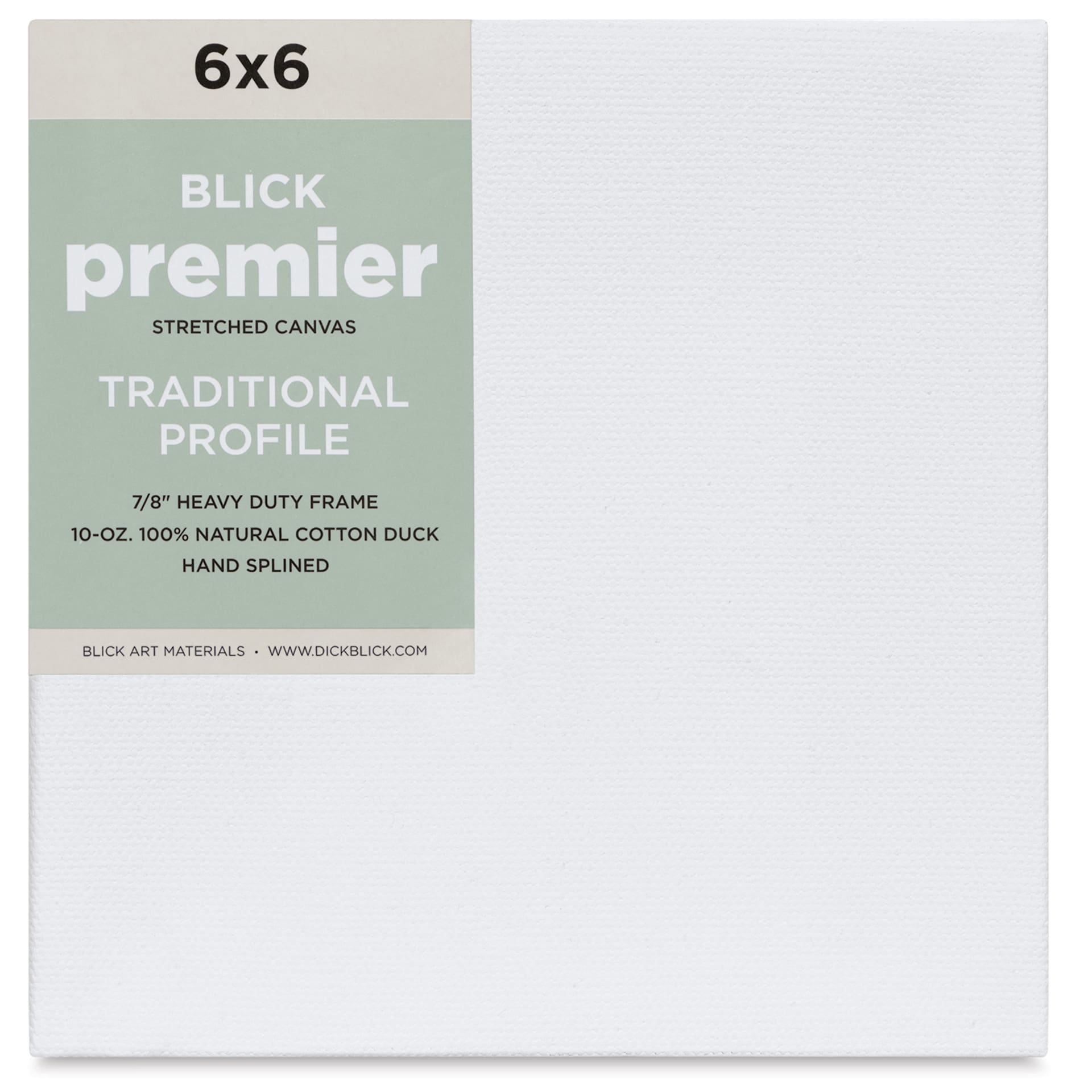 Blick Premier Stretched Cotton Canvas - Traditional Profile, Splined, 6" x 6", front