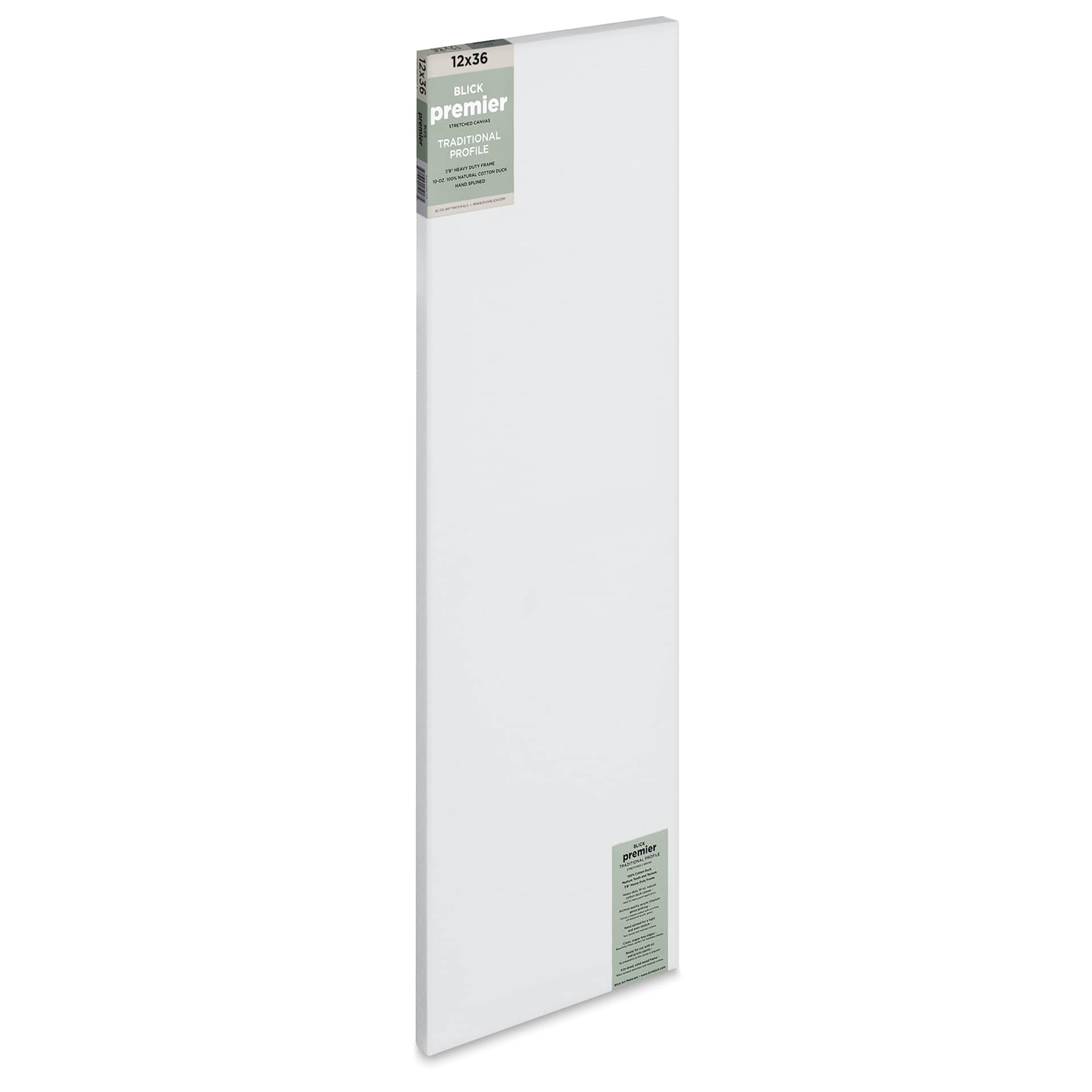 Blick Premier Stretched Cotton Canvas - Traditional Profile, Splined, 12" x 36"
