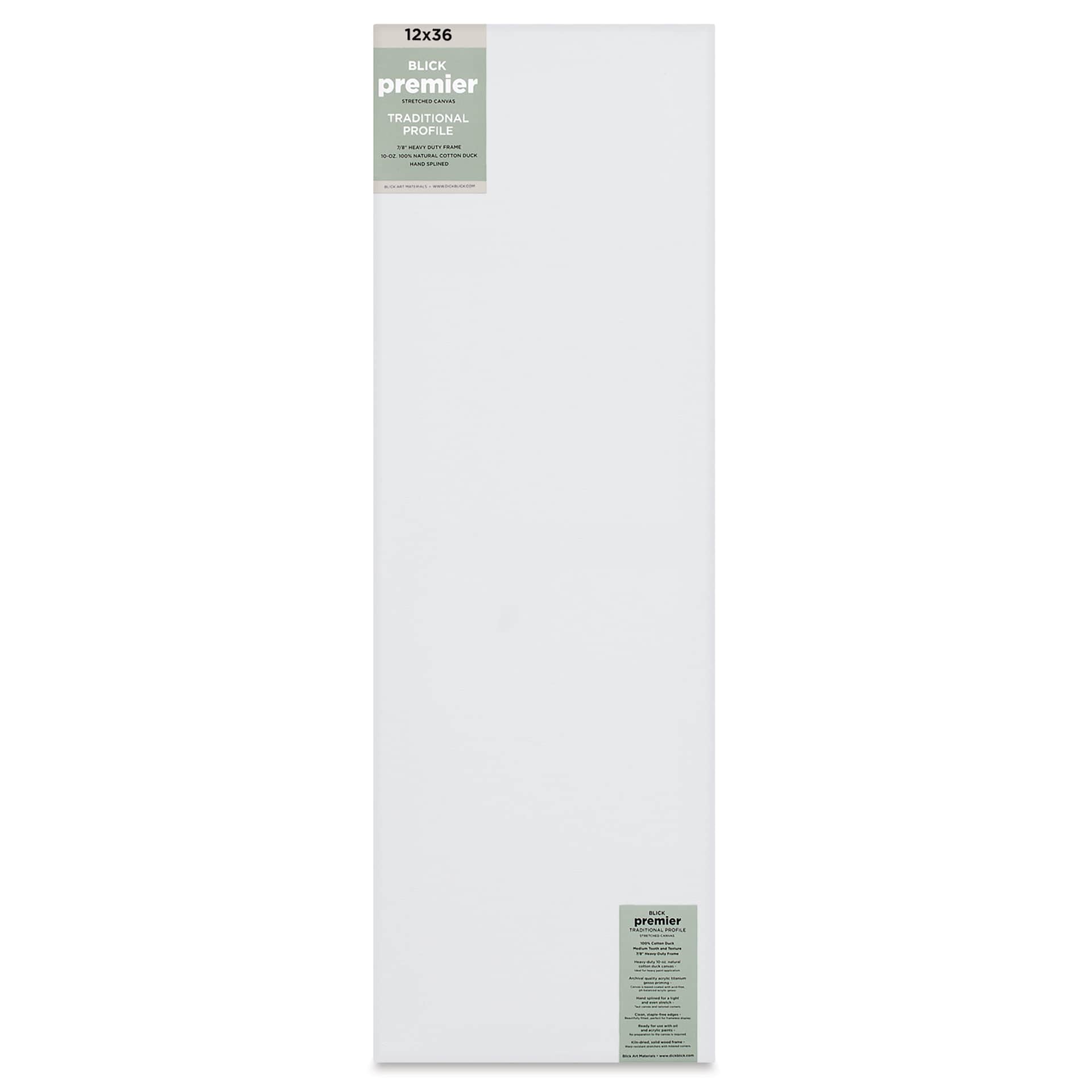 Blick Premier Stretched Cotton Canvas - Traditional Profile, Splined, 12" x 36", front
