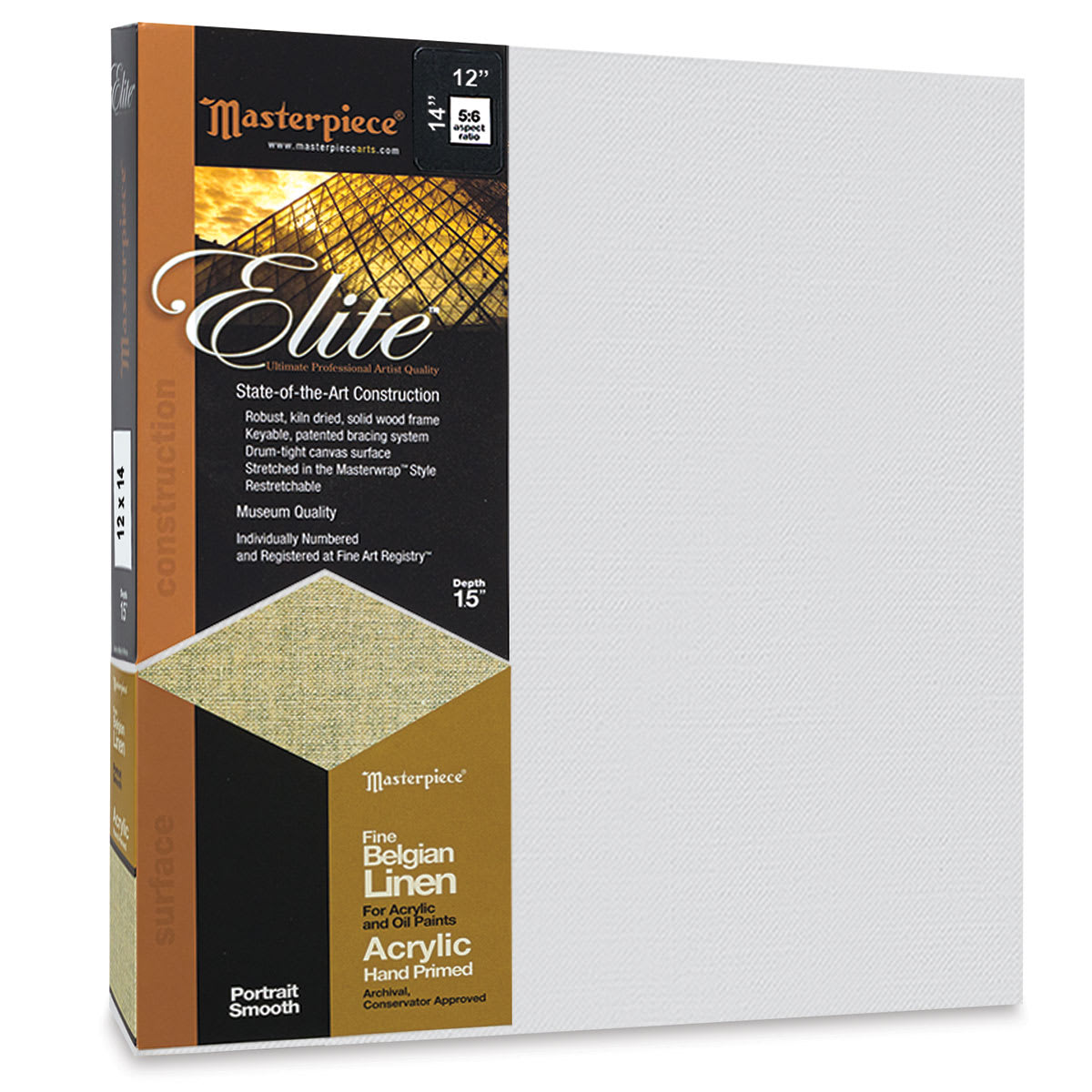 Masterpiece Elite Portrait Smooth Canvas - 12" x 14", Acrylic Primed
