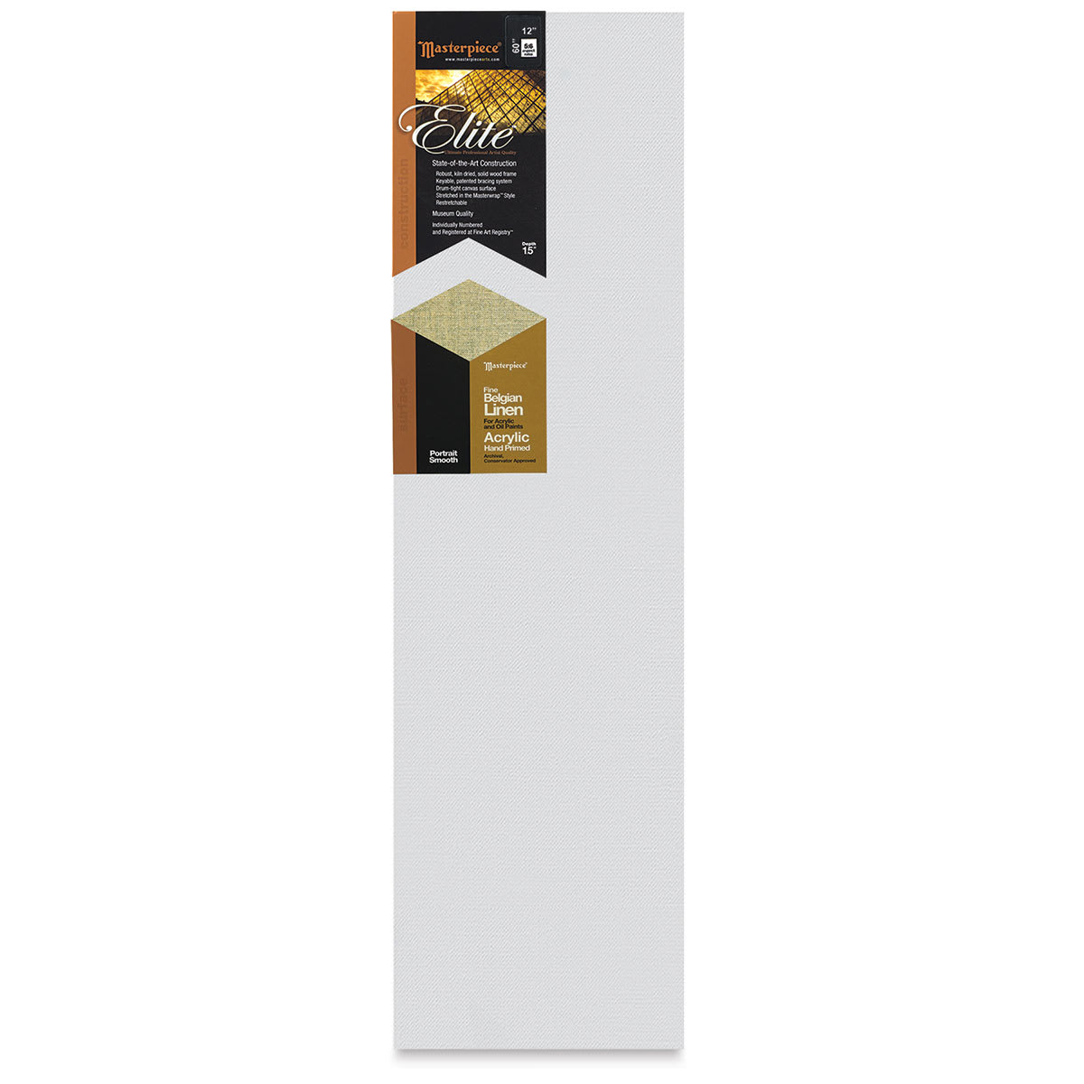Masterpiece Elite Portrait Smooth Canvas - 12" x 60", Acrylic Primed front