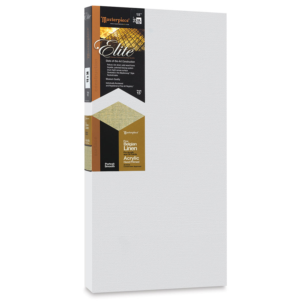 Masterpiece Elite Portrait Smooth Canvas - 18" x 36", Acrylic Primed