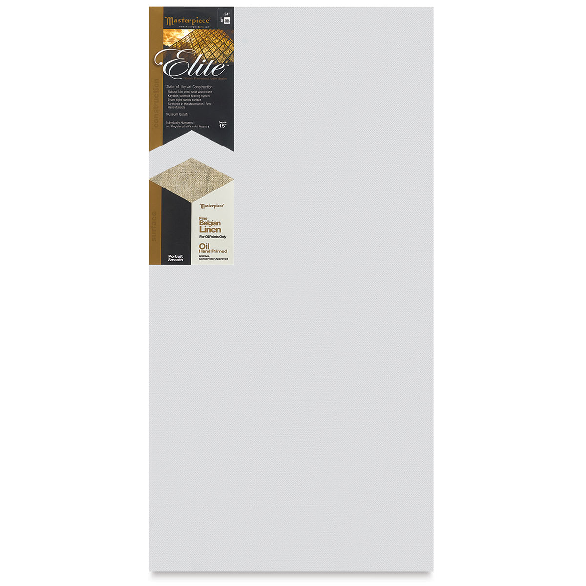 Masterpiece Elite Portrait Smooth Canvas - 24" x 48", Oil Primed