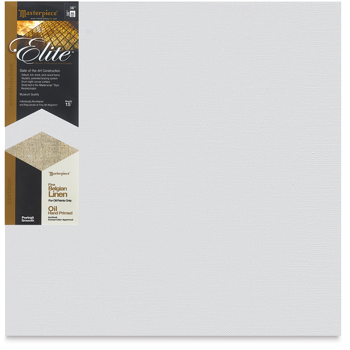 Masterpiece Elite Portrait Smooth Canvas - 36" x 36", Oil Primed