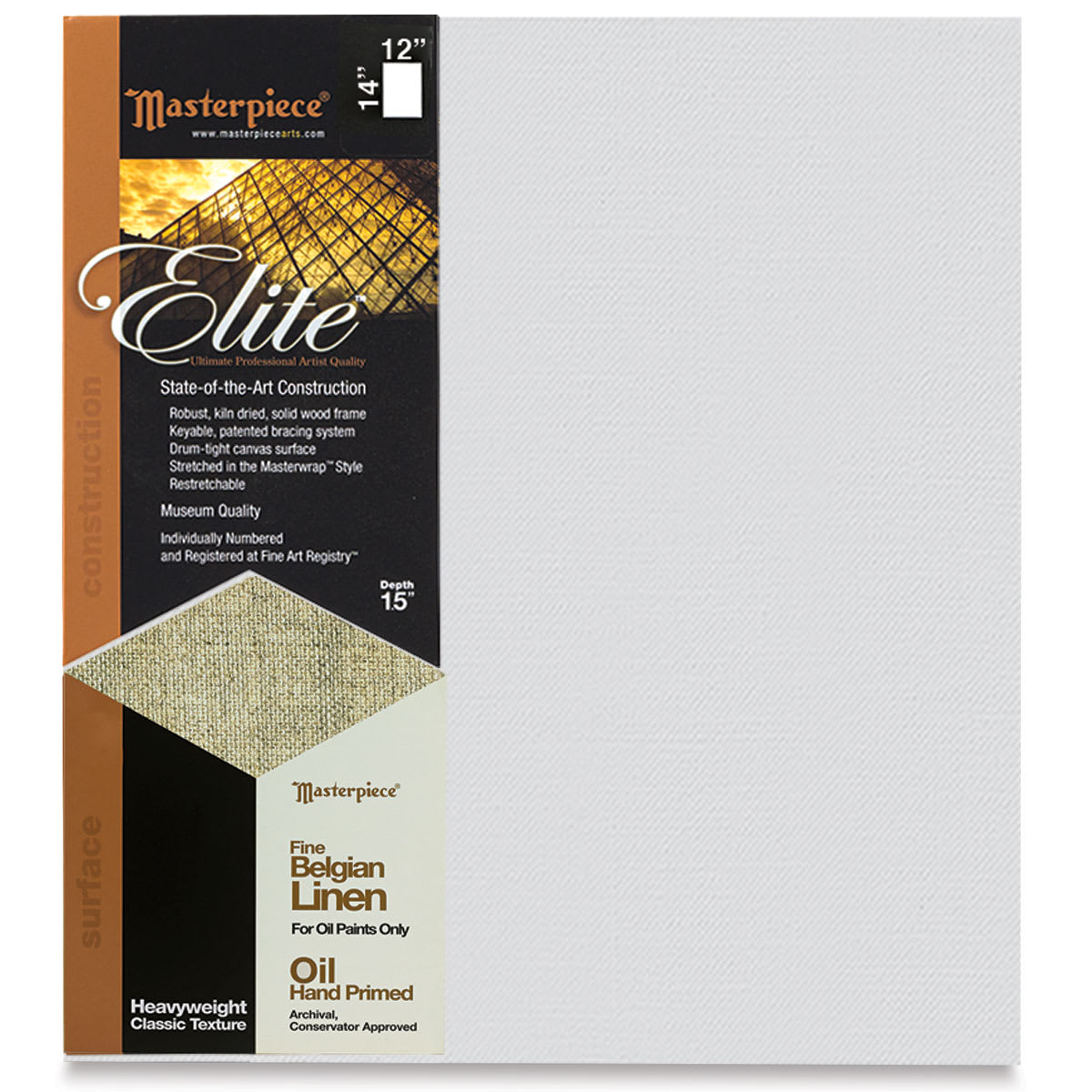 Masterpiece Elite Heavyweight Canvas - 12" x 14", Oil Primed