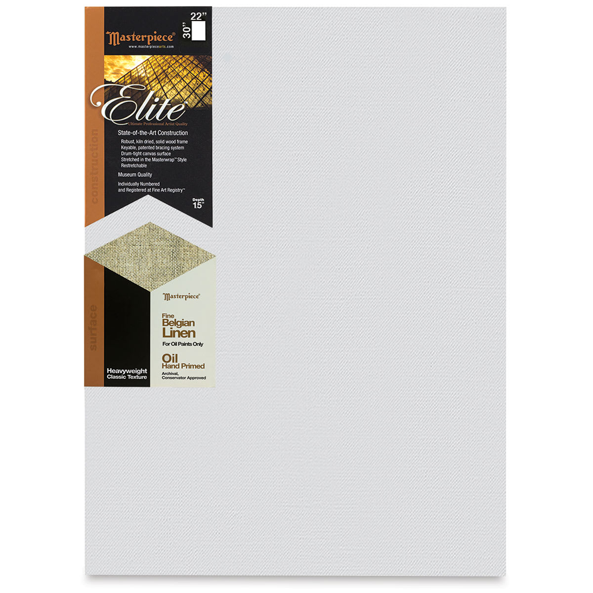 Masterpiece Elite Heavyweight Canvas - 22" x 30", Oil Primed