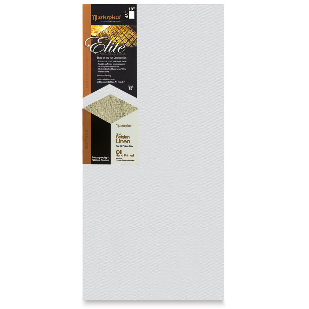 Masterpiece Elite Heavyweight Canvas - 18" x 48", Oil Primed