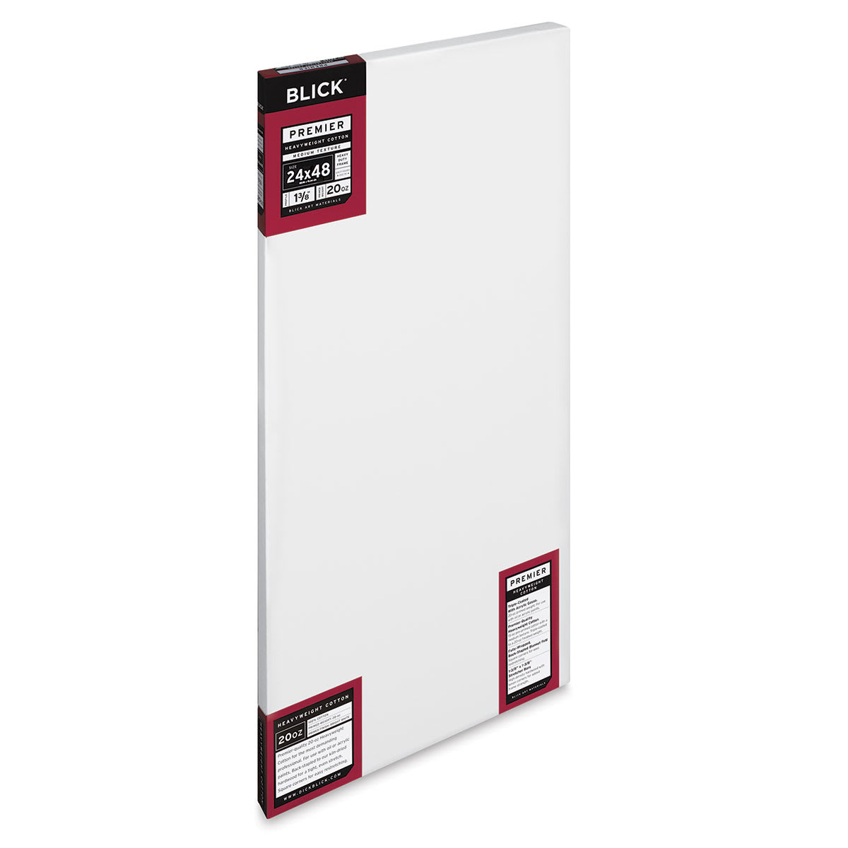 Blick Premier Heavyweight Stretched Cotton Canvas - 24" x 48", 1-3/8" Profile side view