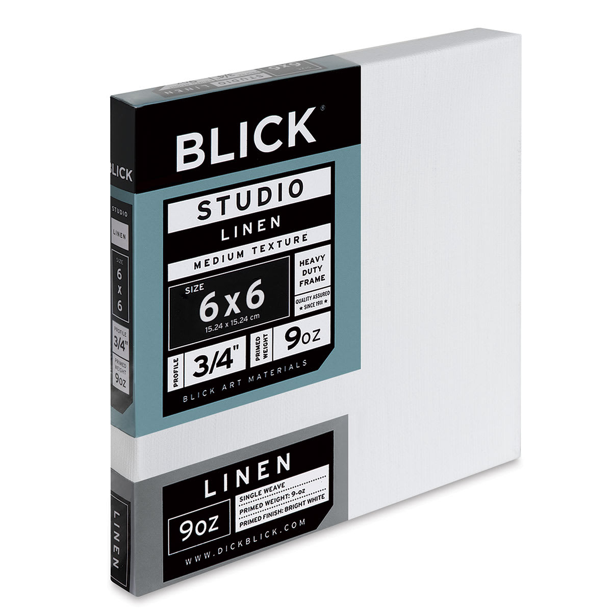 Blick Studio Linen Stretched Canvas - 6" x 6", Traditional 3/4" Profile (side view)