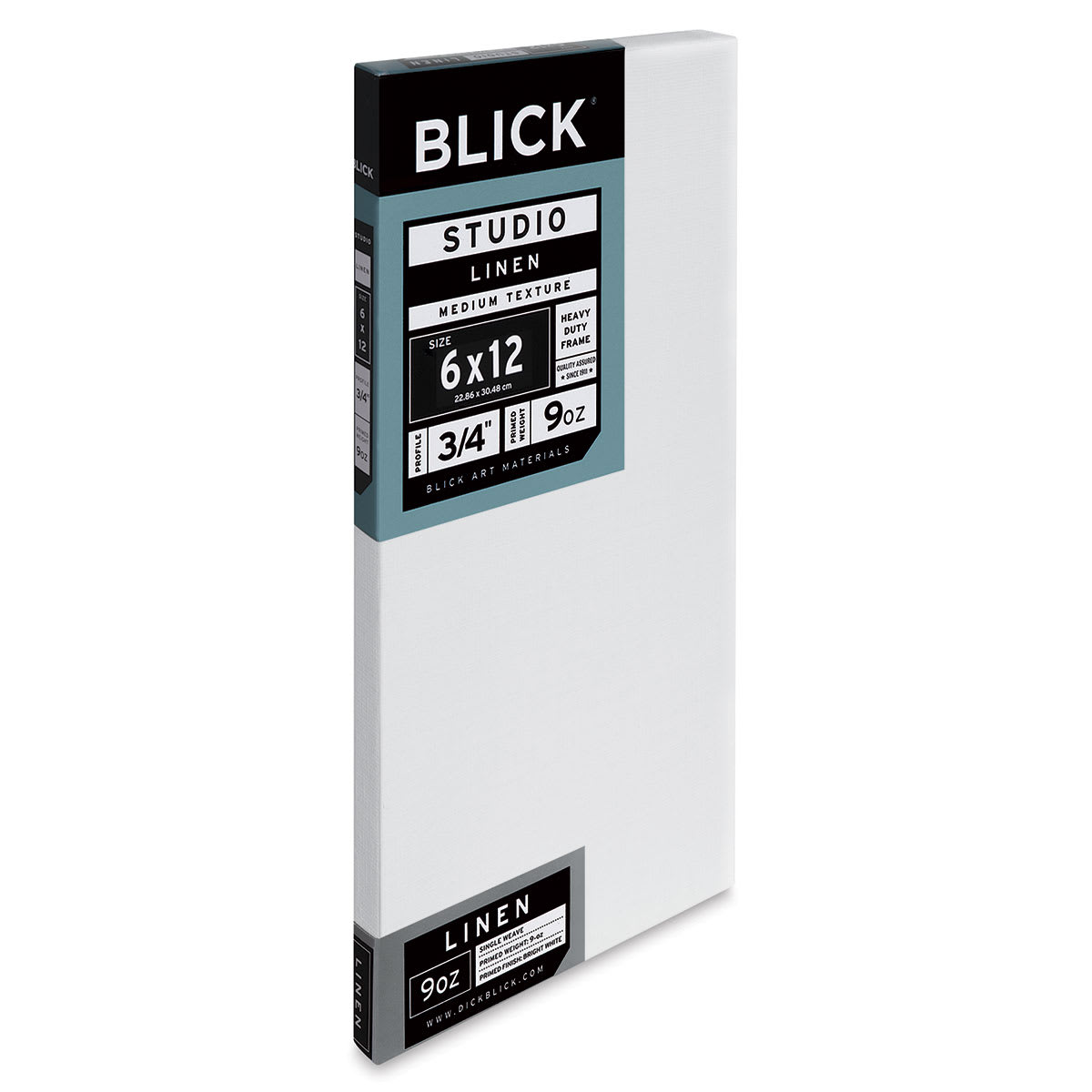 Blick Studio Linen Stretched Canvas - 6" x 12", Traditional 3/4" Profile (side view)