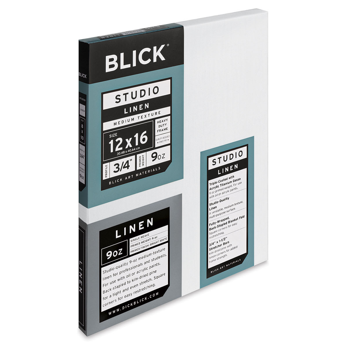 Blick Studio Linen Stretched Canvas - 8" x 10", Traditional 3/4" Profile (side view) Blick Studio Linen Stretched Canvas - 8" x 10", Traditional 3/4" Profile (side view)