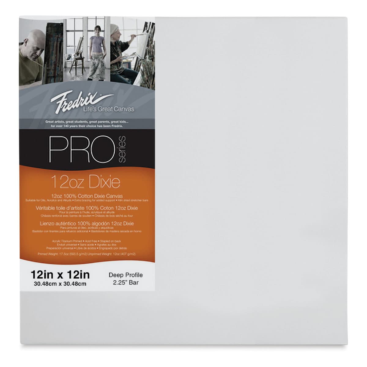 Fredrix Pro Series Dixie Museum Profile Canvas - 12" x 12", 2-1/4" Profile