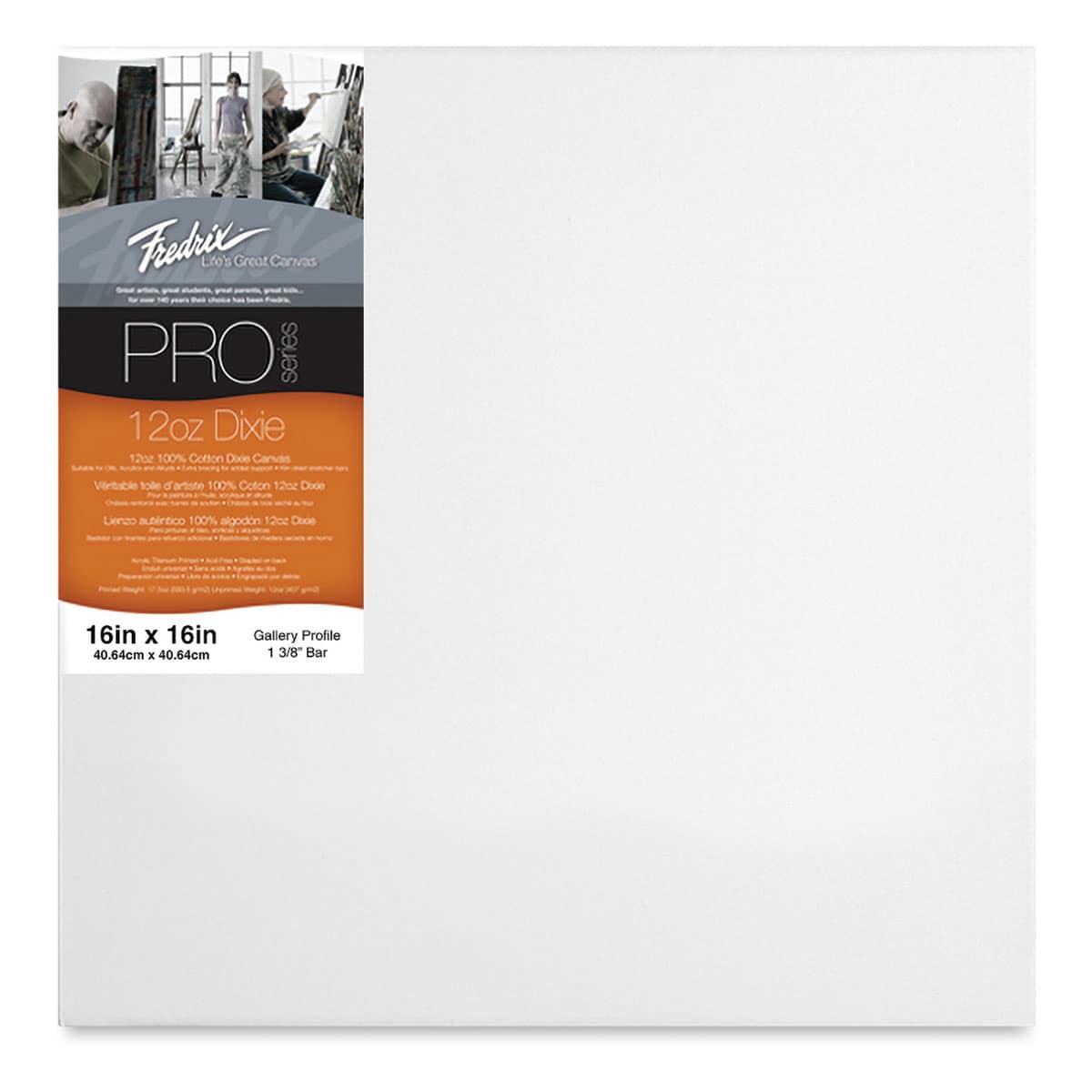 Fredrix Pro Series Dixie Gallery Profile Canvas - 16" x 16", 1-3/8" Profile