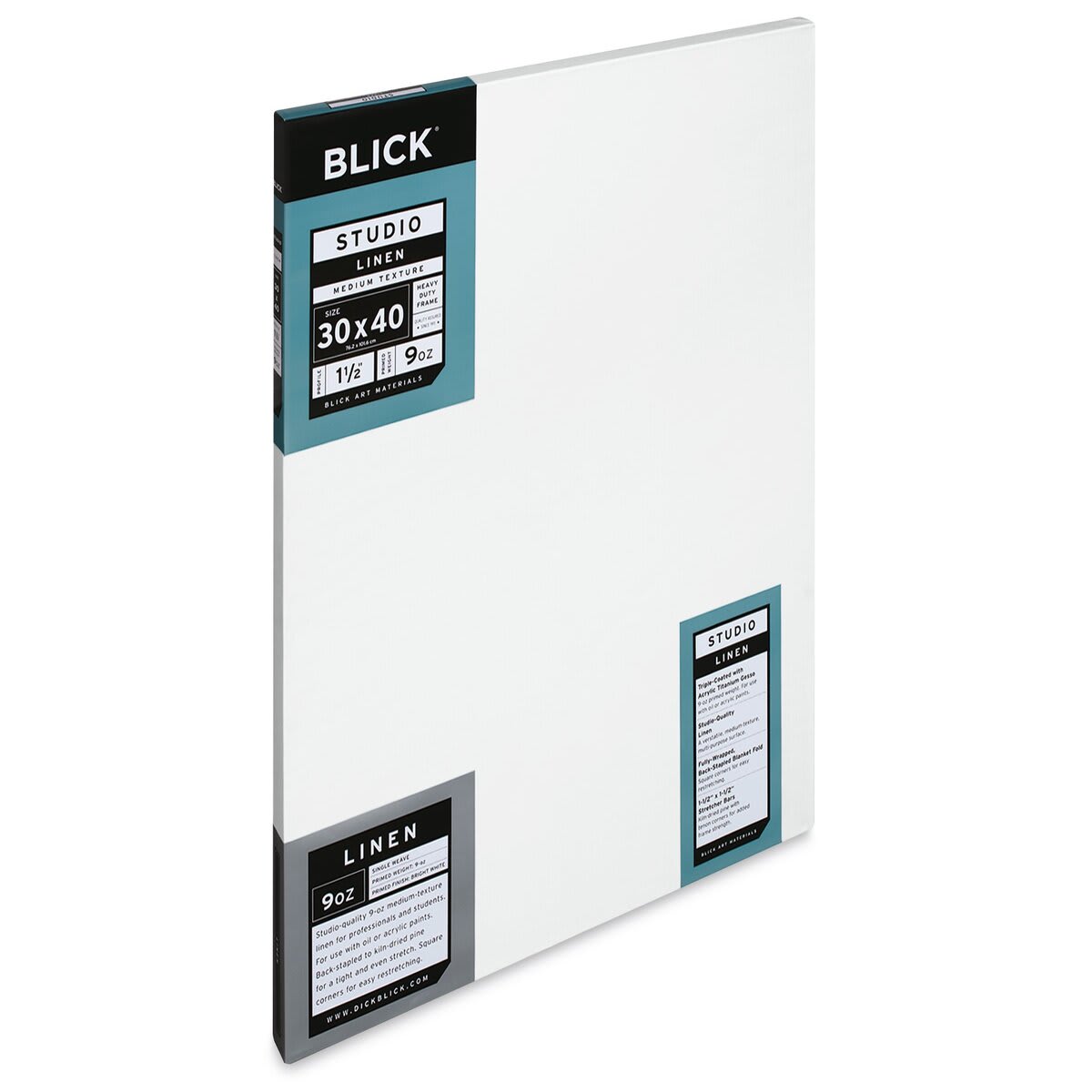 Blick Studio Linen Stretched Canvas - 30" x 40", Gallery 1-1/2" Profile (side view) Blick Studio Linen Stretched Canvas - 30" x 40", Gallery 1-1/2" Profile (side view)