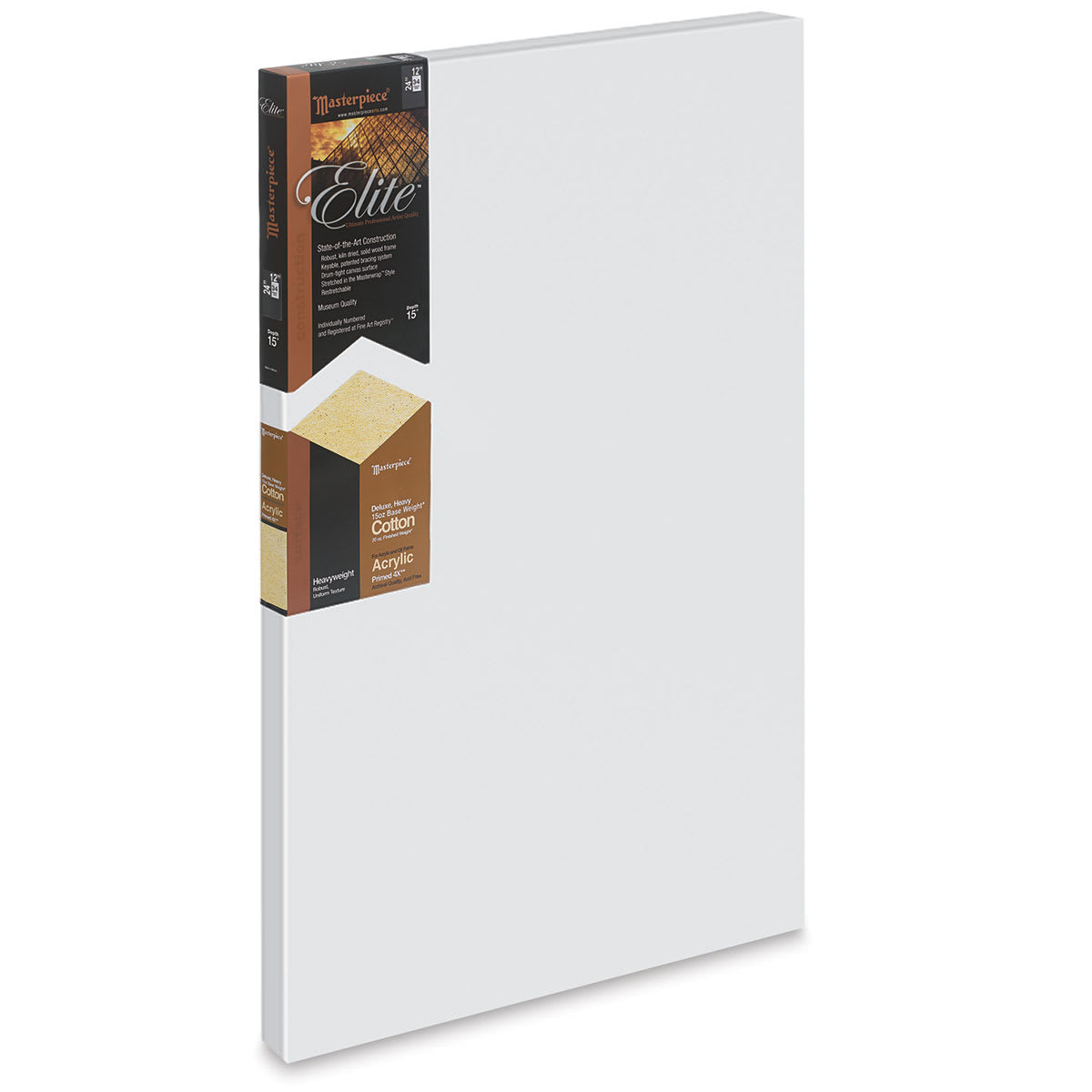 Masterpiece Elite Cotton Canvas - 12" x 24", Acrylic Primed