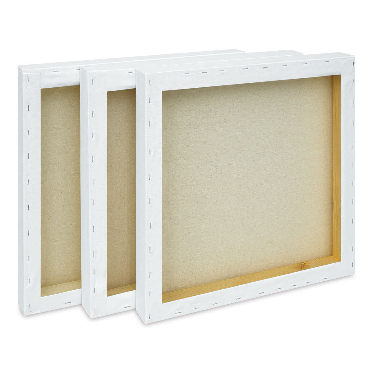 Blick Studio Stretched Cotton Canvas - Museum Profile, 20" x 20", Pkg of 3 (back)