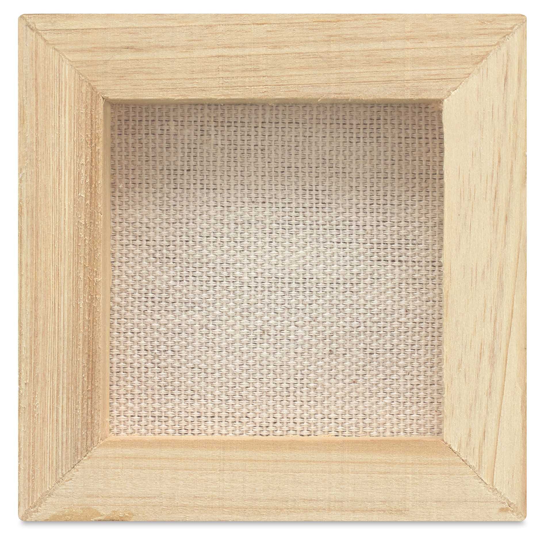 Blick Studio Mini Cotton Canvas - 2" x 2", White, Pkg of 6, back of canvas
