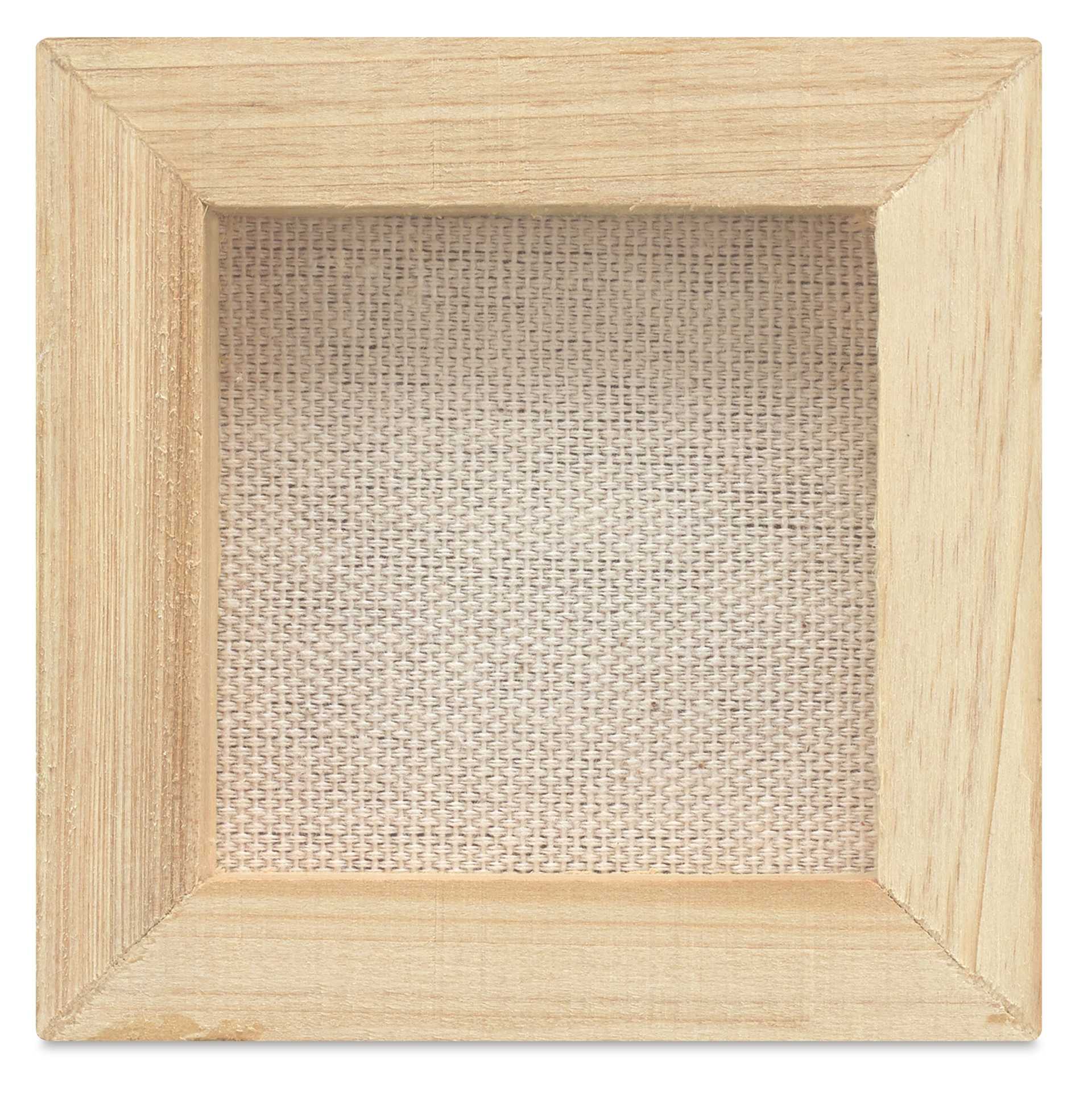 Blick Studio Mini Cotton Canvas - 3" x 3", White, Pkg of 4, back of canvas