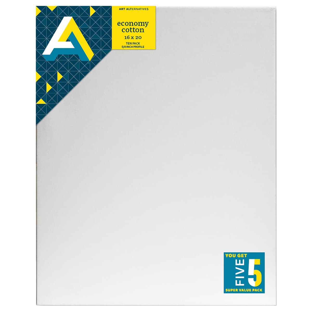 Art Alternatives Super Value Economy Canvas Pack - 16" x 20", Pkg of 5