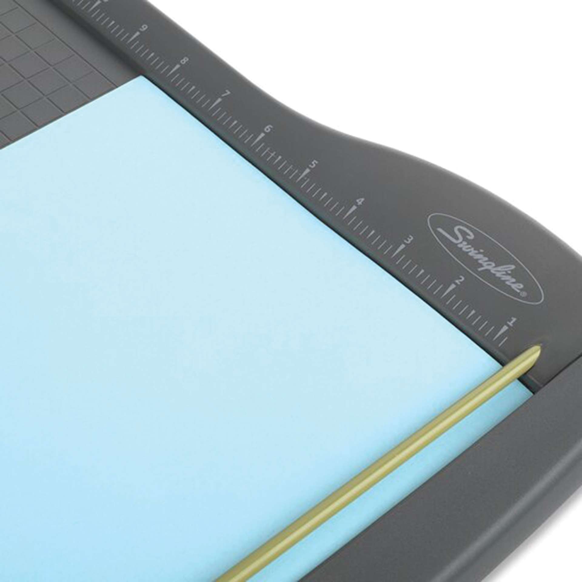 Swingline ClassicCut Lite Guillotine Trimmer - 12" showing paper being measured