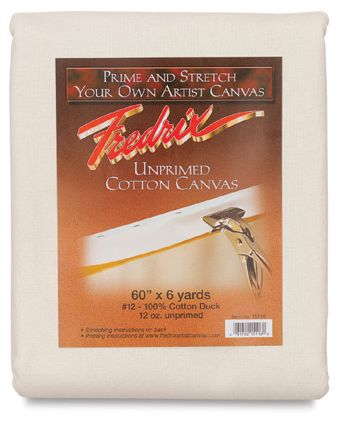 Fredrix Folded Cotton Canvas Blankets - Front of package with label
