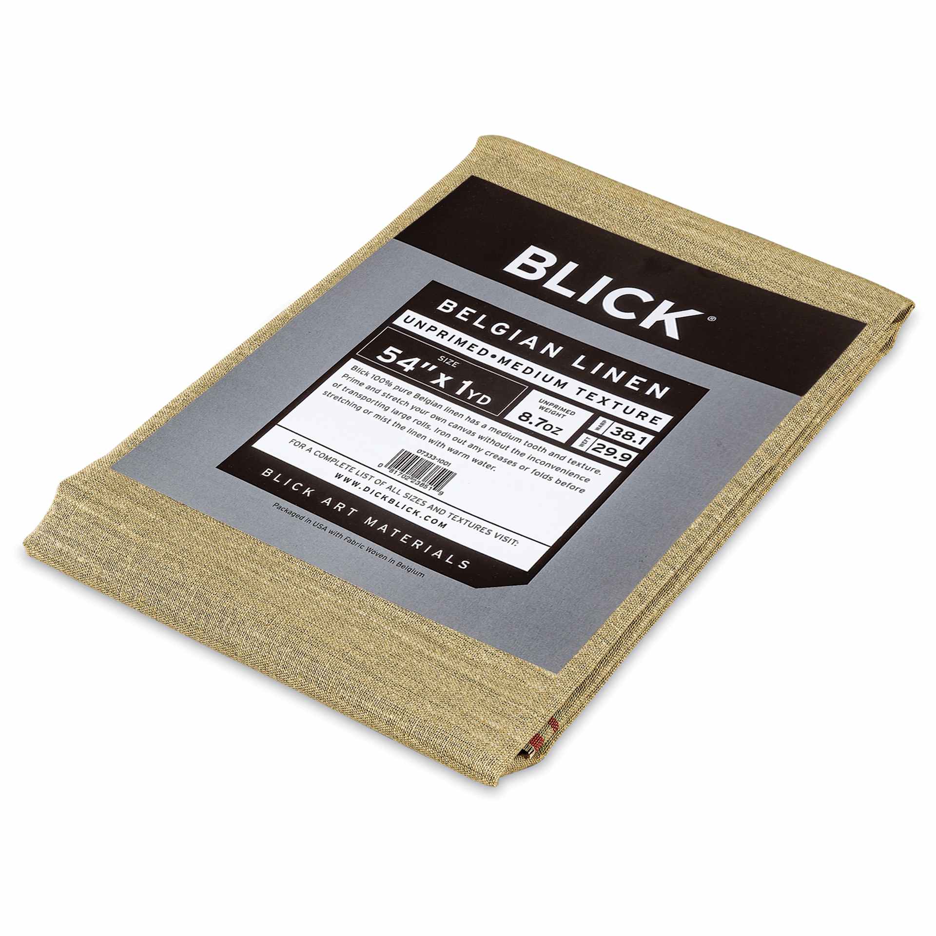 Blick Canvas Blanket - 54" x 1 yard, Linen, Medium, close-up of label