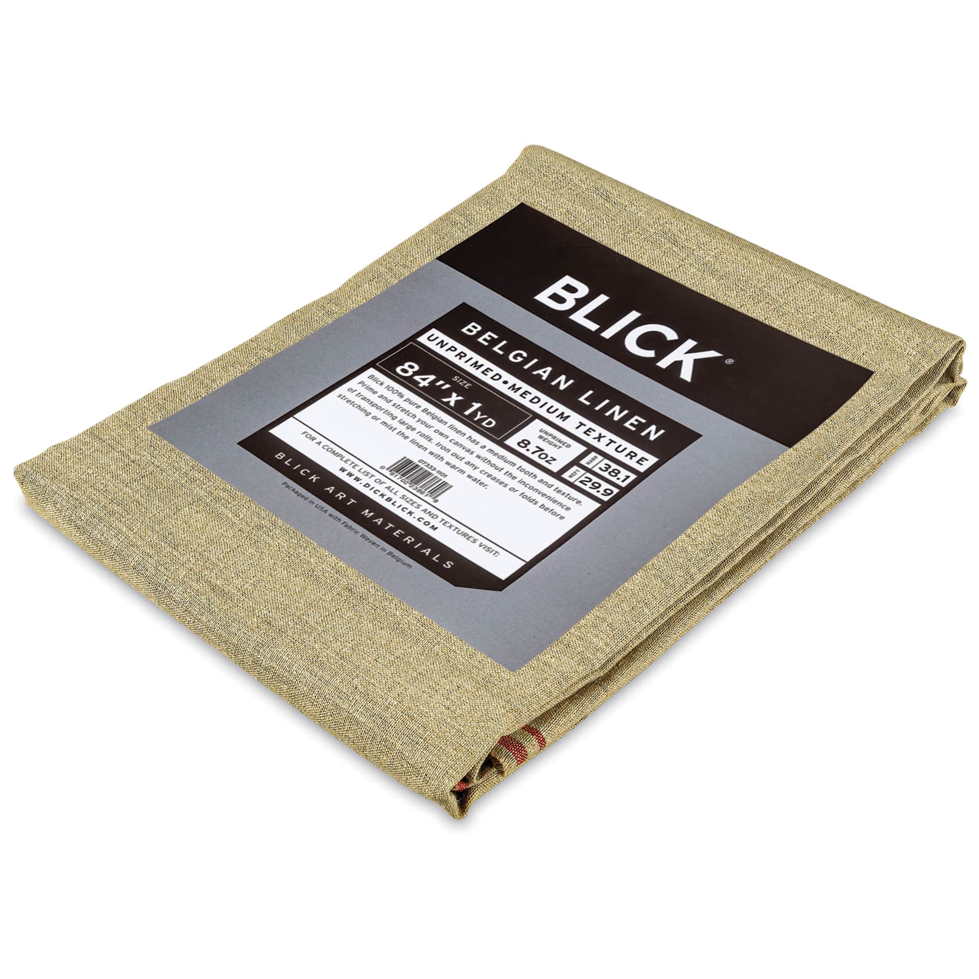 Blick Canvas Blanket - 84" x 1 yard, Linen, Medium, close-up of label