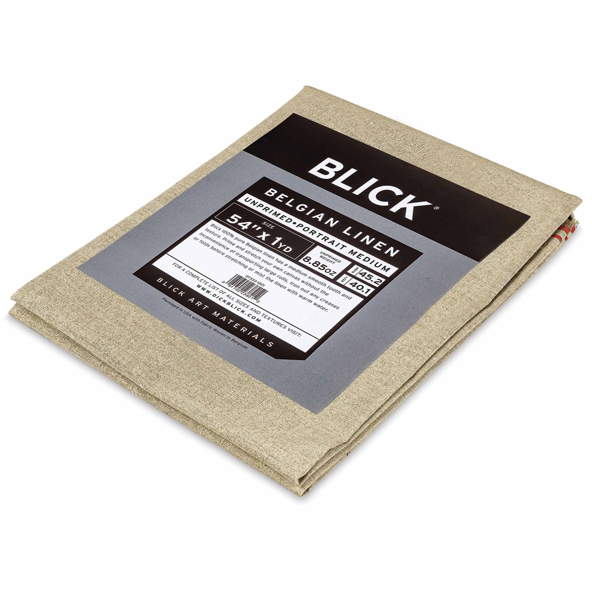 Blick Canvas Blanket - 54" x 1 yard, Portrait Linen, Medium, close-up of label