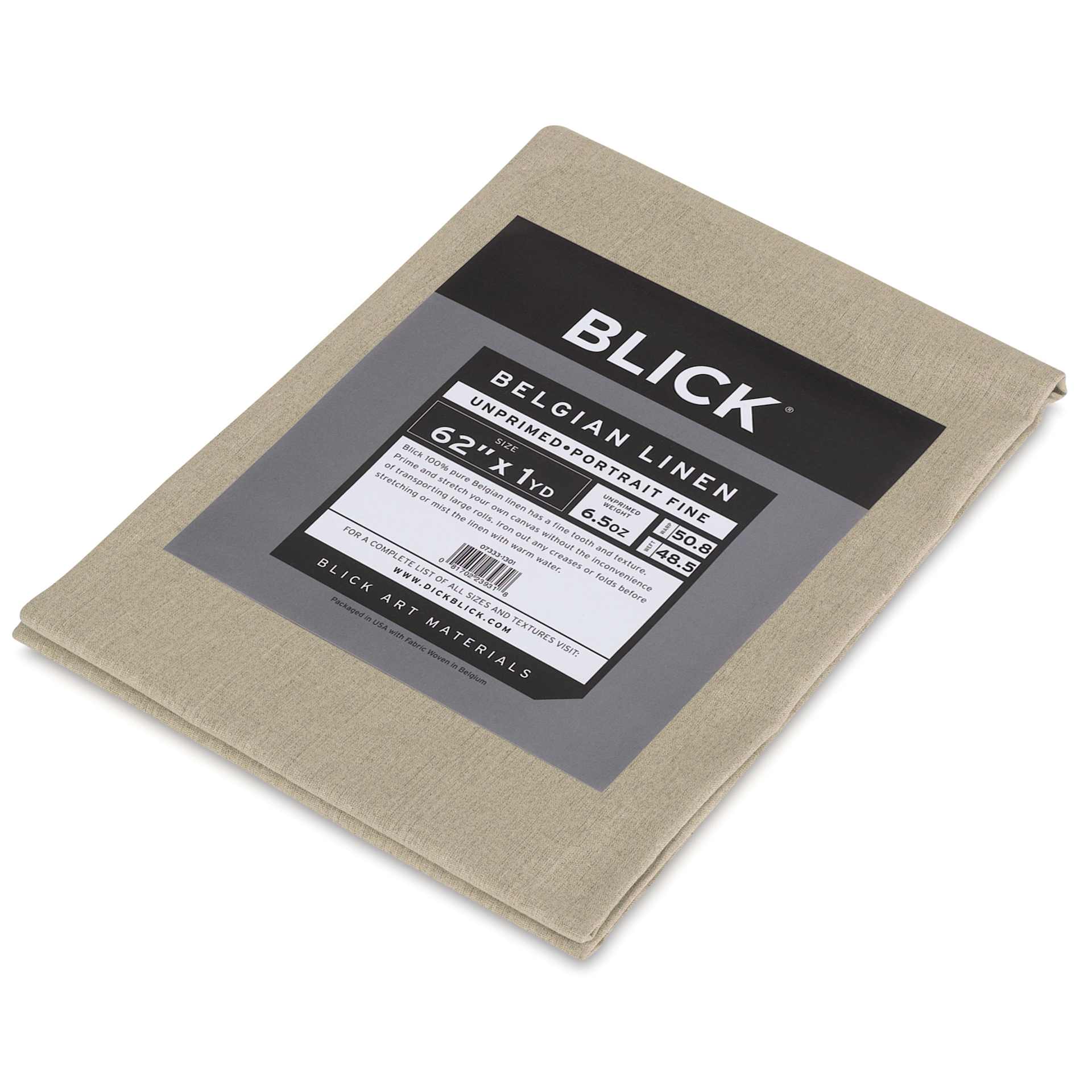 Blick Canvas Blanket - 62" x 1 yard, Portrait Linen, Fine, close-up of label
