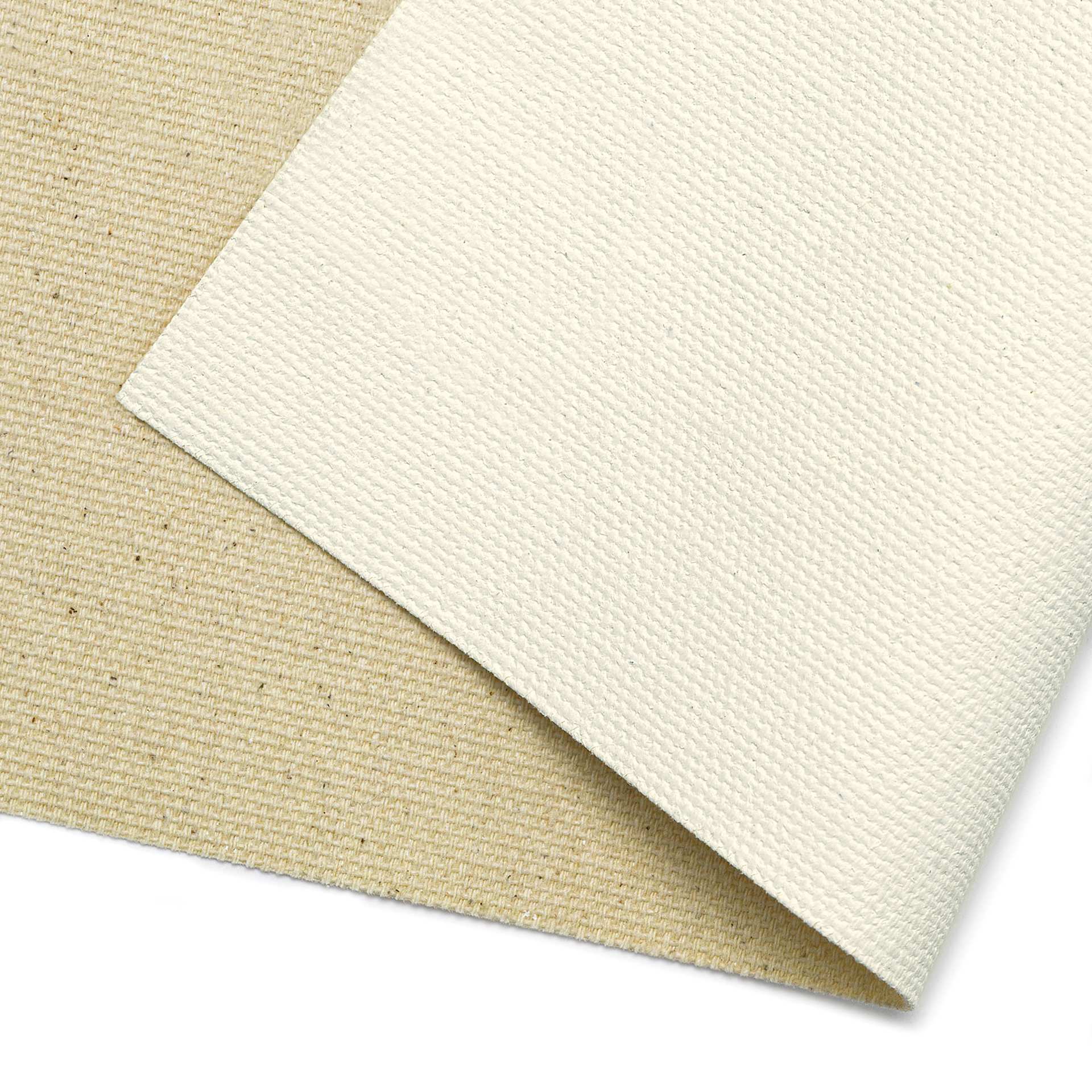 Blick Acrylic Primed Cotton Canvas - Portrait Smooth, 72" x 50 yd, 11 oz, by the Roll, close-up of canvas