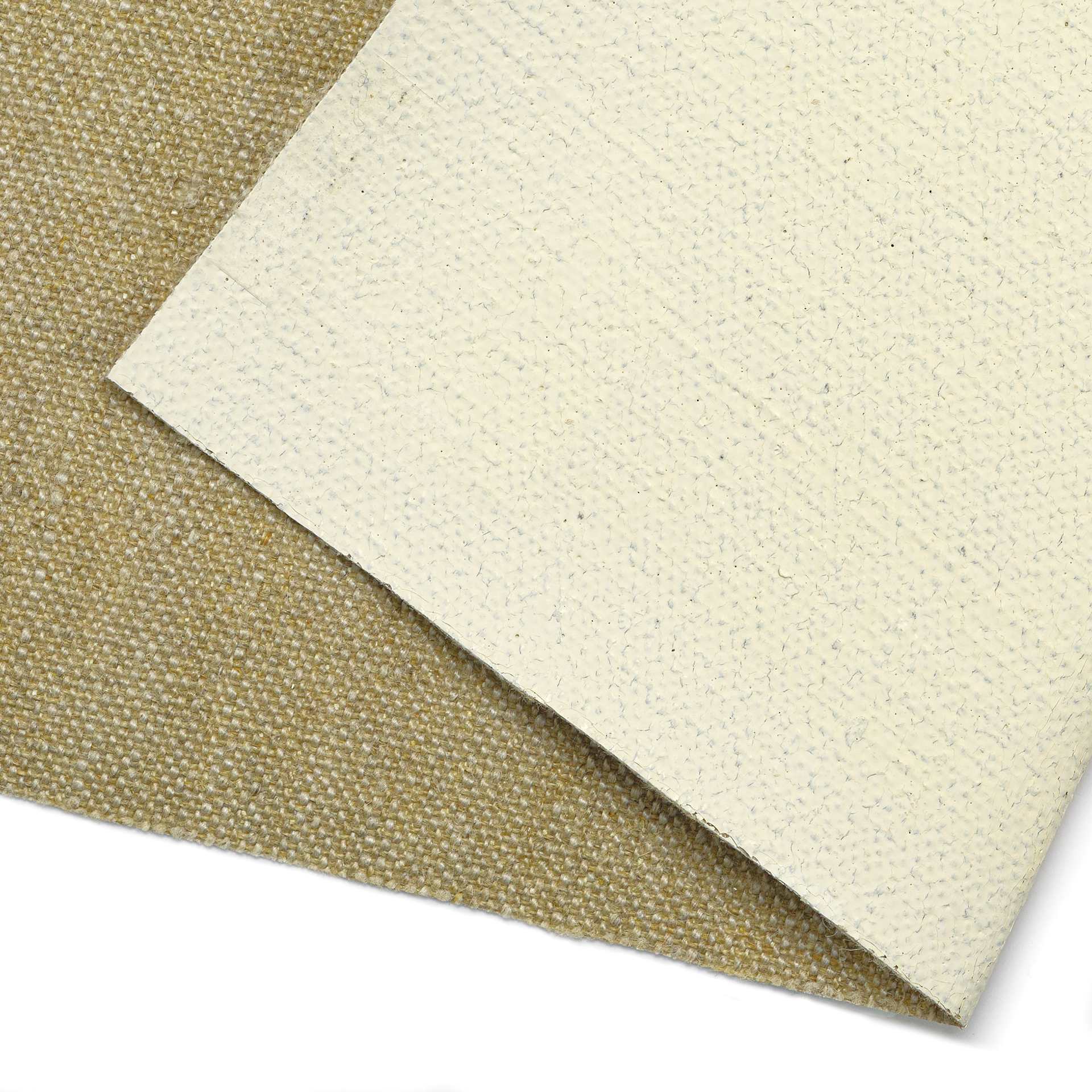 Claessens Linen Canvas Roll - 82" x 5-1/2 yds, Oil Primed, 15DP Double Primed Medium Texture, close-up of canvas
