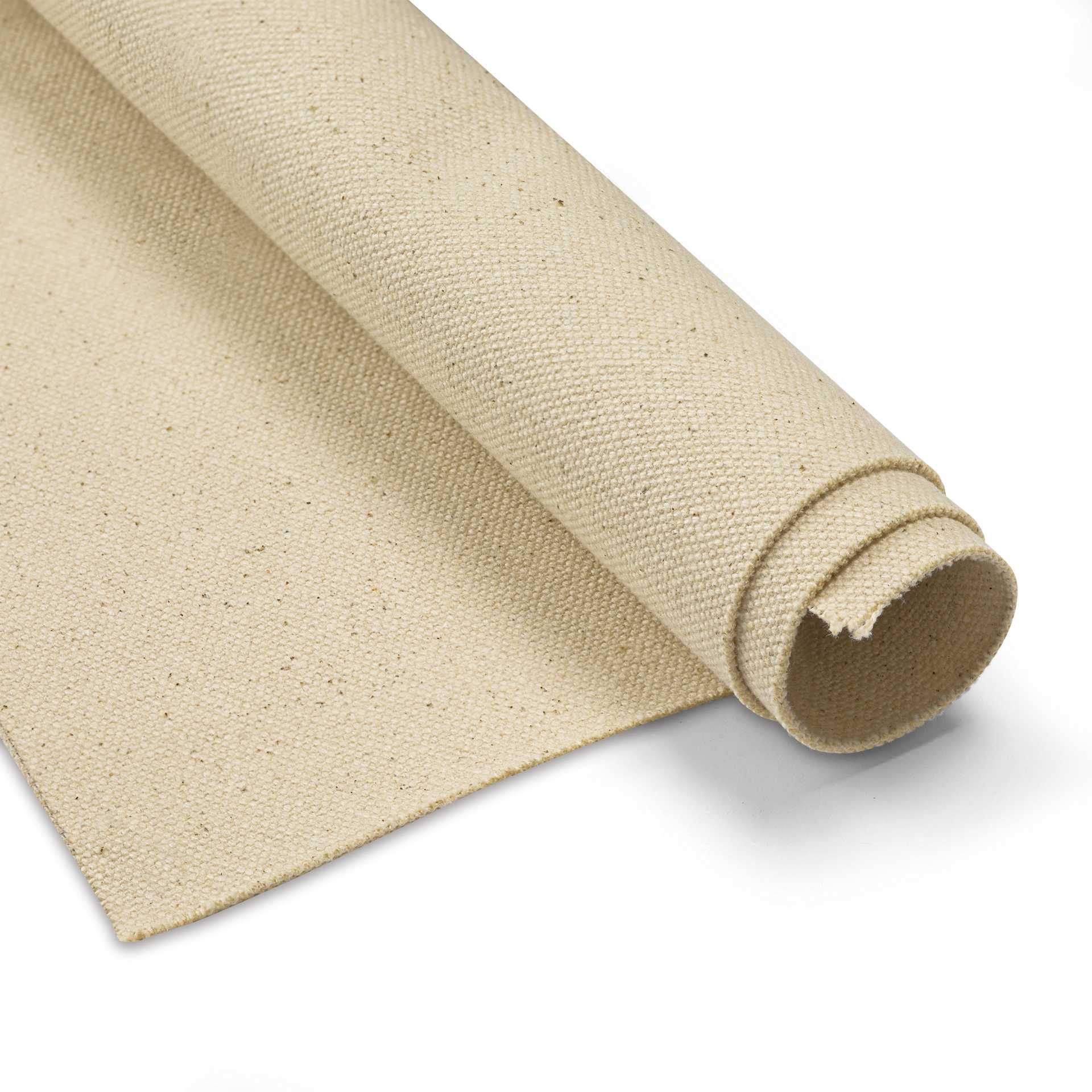 Blick Unprimed Cotton Canvas - Heavyweight Medium-Rough Texture, 60" x 10 yds, close-up of roll