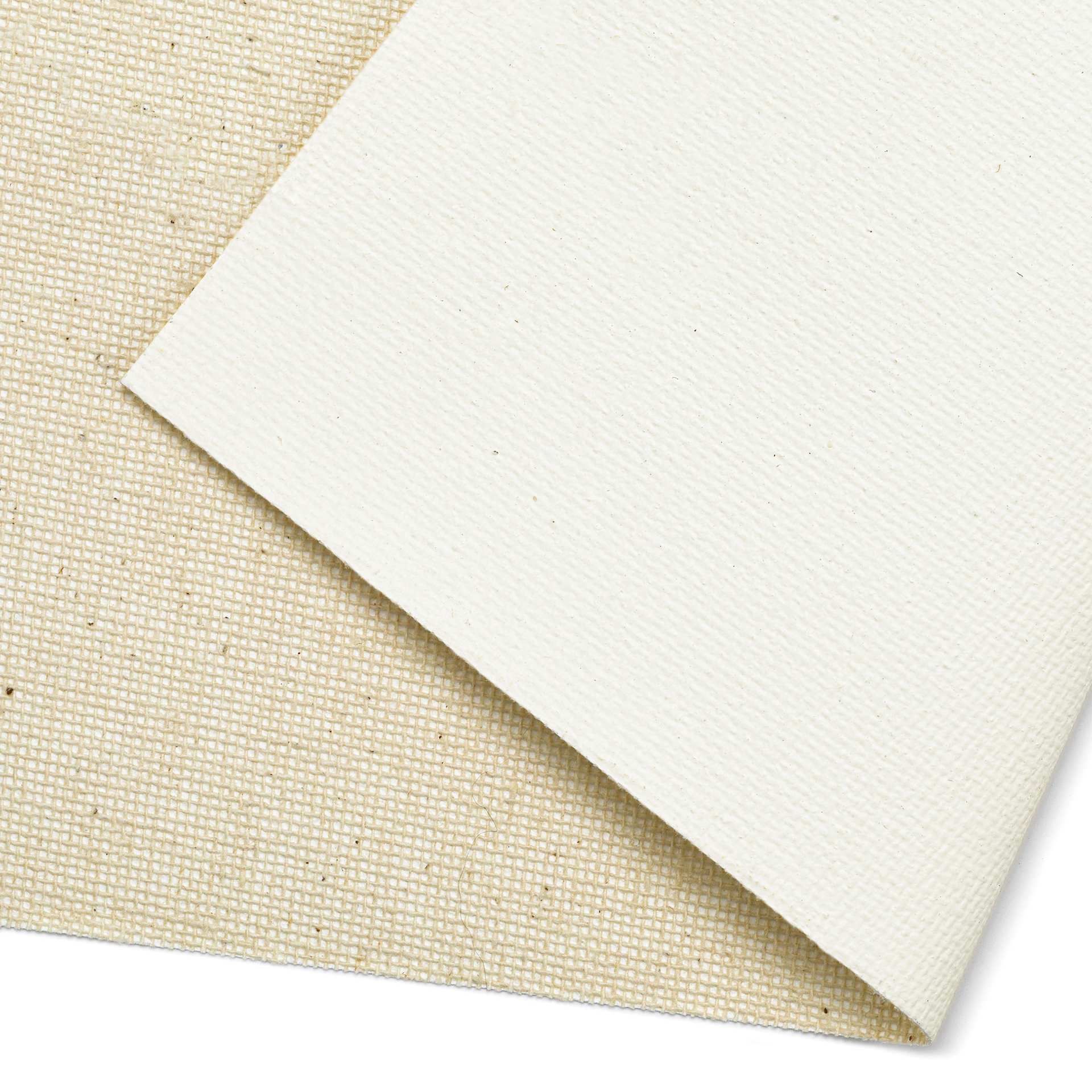 Utrecht Triple Acrylic Primed, Medium Texture 60" × 6 yds, close-up of canvas Utrecht Triple Acrylic Primed, Medium Texture 60" × 6 yds, close-up of canvas