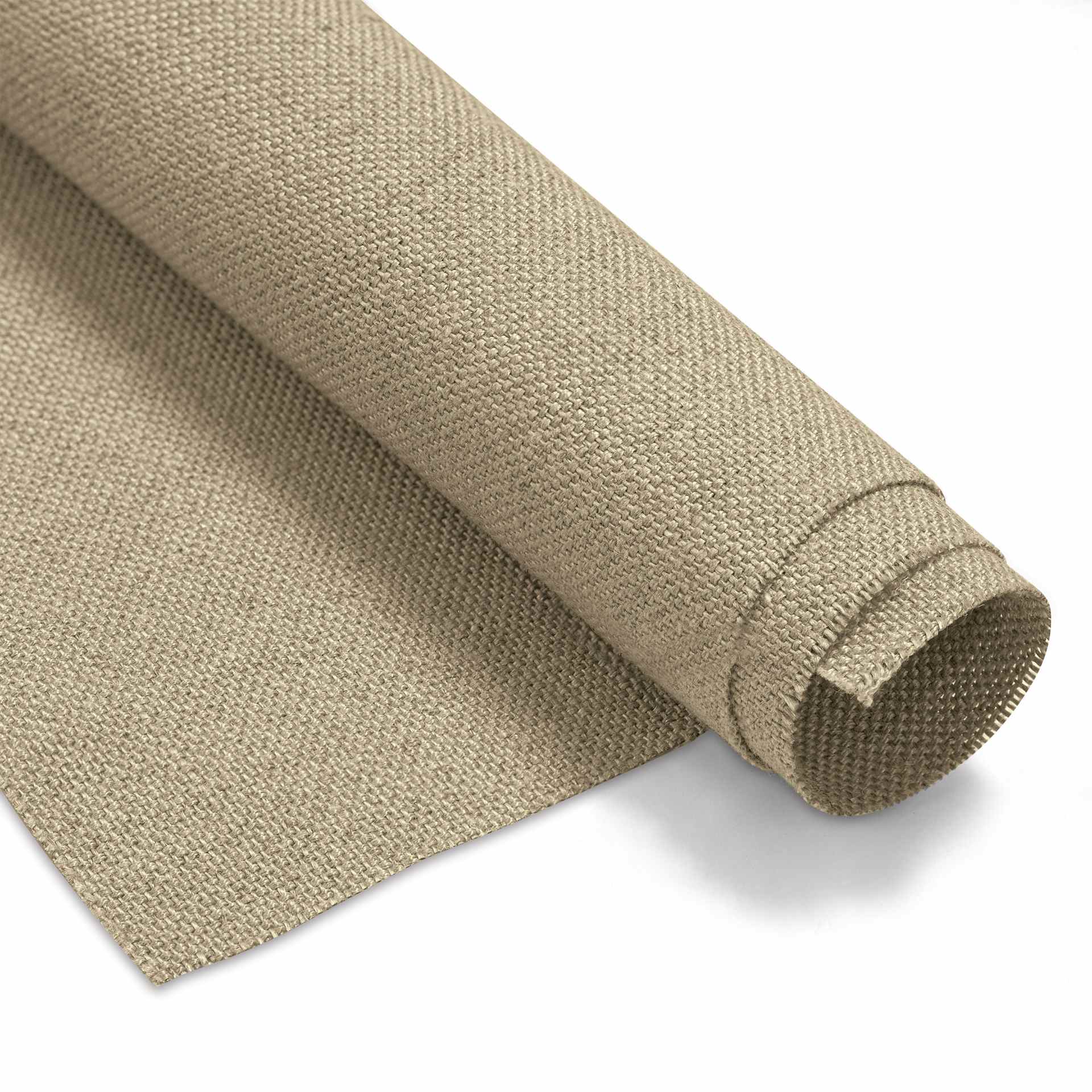 Blick Unprimed Belgian Linen Canvas - Type 74D, 54" x 25 yds, Roll, close-up of roll
