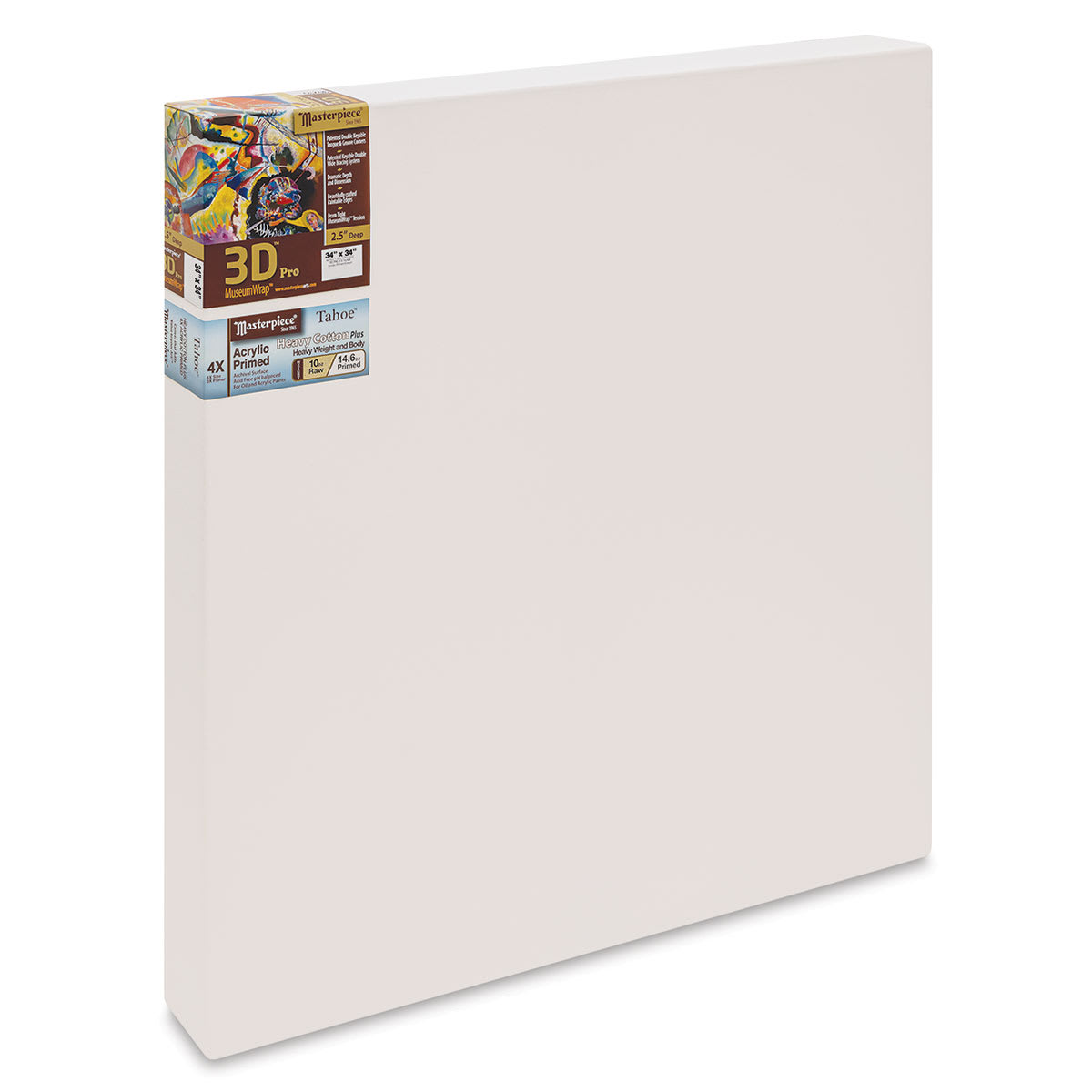 Masterpiece Tahoe Cotton Canvas - 34'' x 34'', 2-1/2'' Profile, Acrylic Primed
