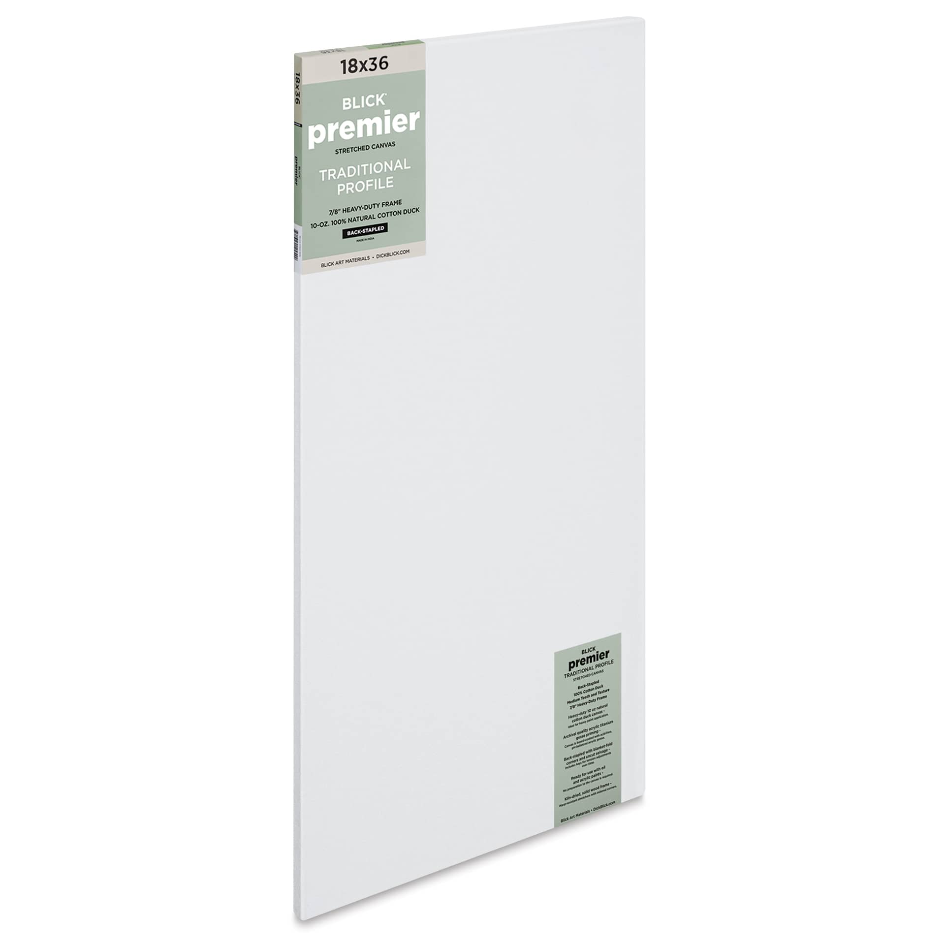 Blick Premier Stretched Cotton Canvas - Traditional Profile, Back-Stapled, 18" x 36"