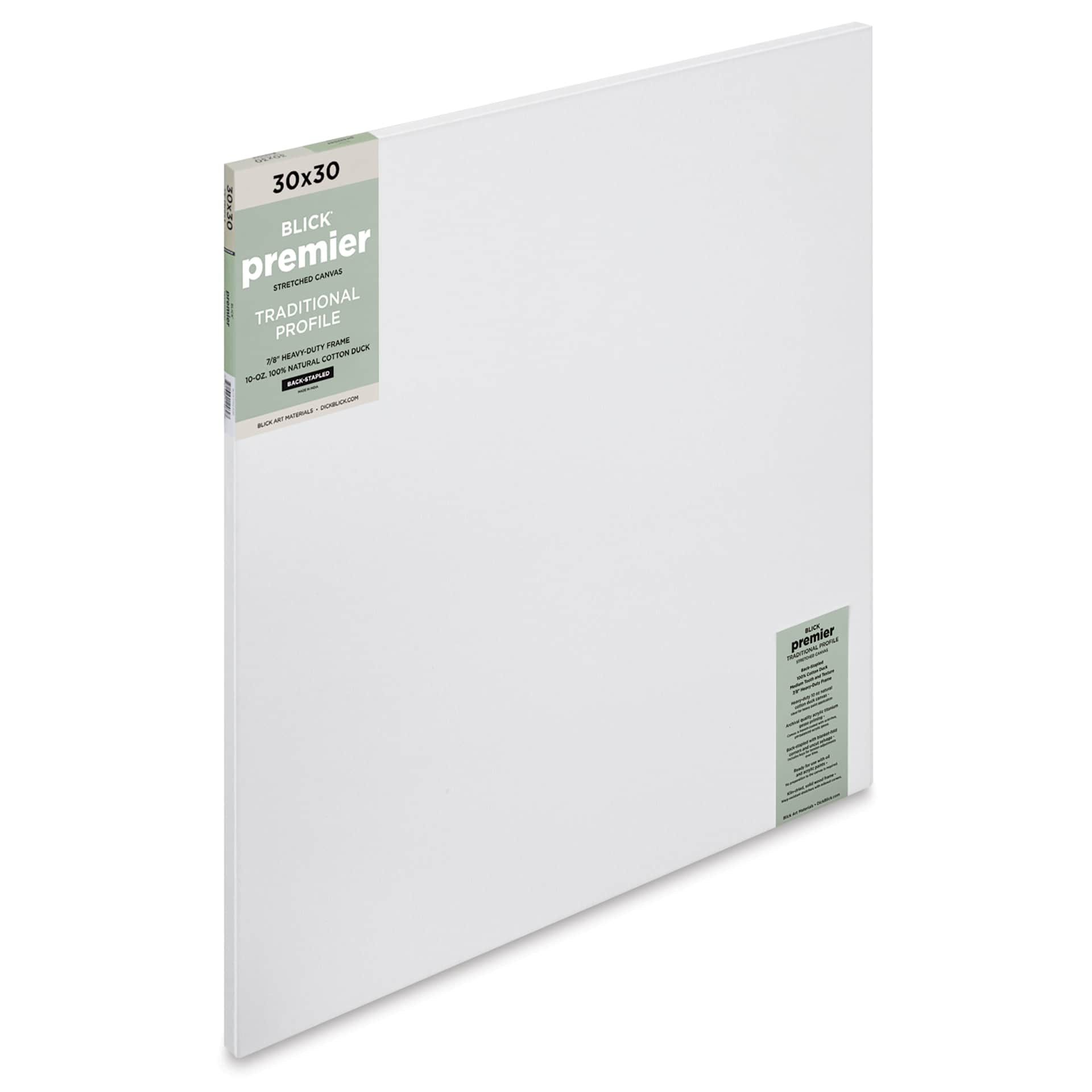 Blick Premier Stretched Cotton Canvas - Traditional Profile, Back-Stapled, 30" x 30"