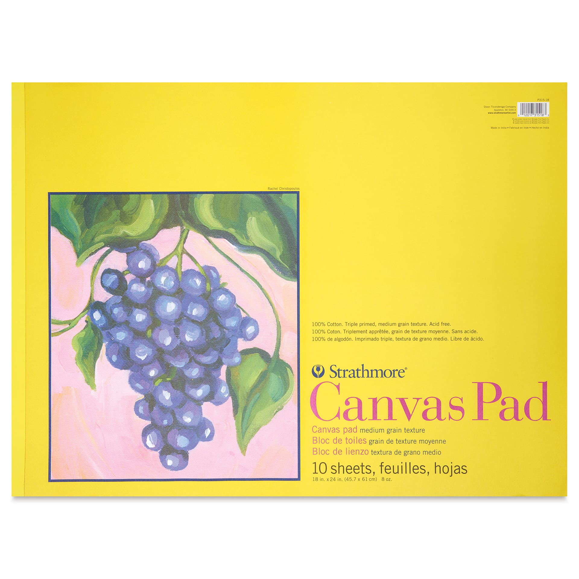Strathmore 300 Series Cotton Canvas Pad - 18" x 24", 10 Sheets Strathmore 300 Series Cotton Canvas Pad - 18" x 24", 10 Sheets