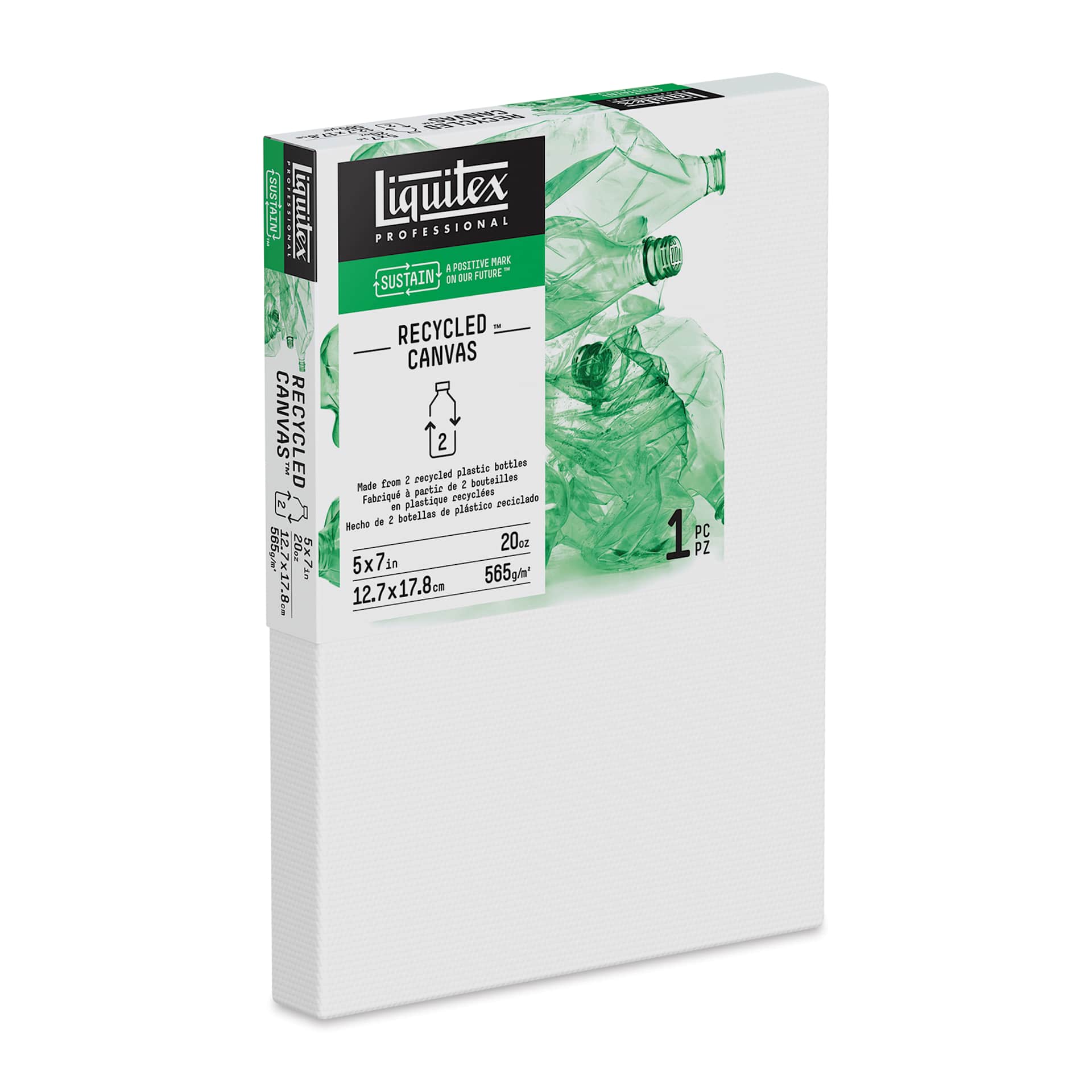 Liquitex Recycled Stretched Canvas - 5" x 7", 3/4" Traditional Profile, at an angle Liquitex Recycled Stretched Canvas - 5" x 7", 3/4" Traditional Profile, at an angle