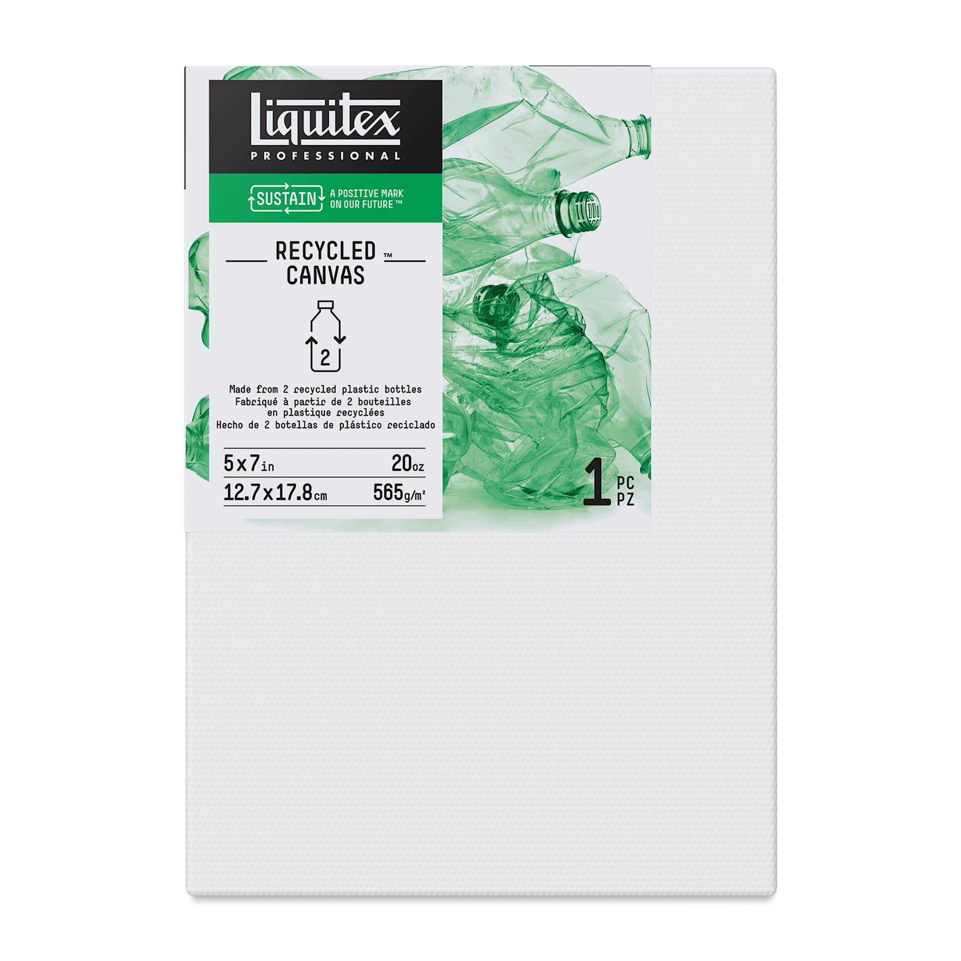 Liquitex Recycled Stretched Canvas - 5" x 7", 1-3/8" Deep Edge Profile, front view Liquitex Recycled Stretched Canvas - 5" x 7", 1-3/8" Deep Edge Profile, front view