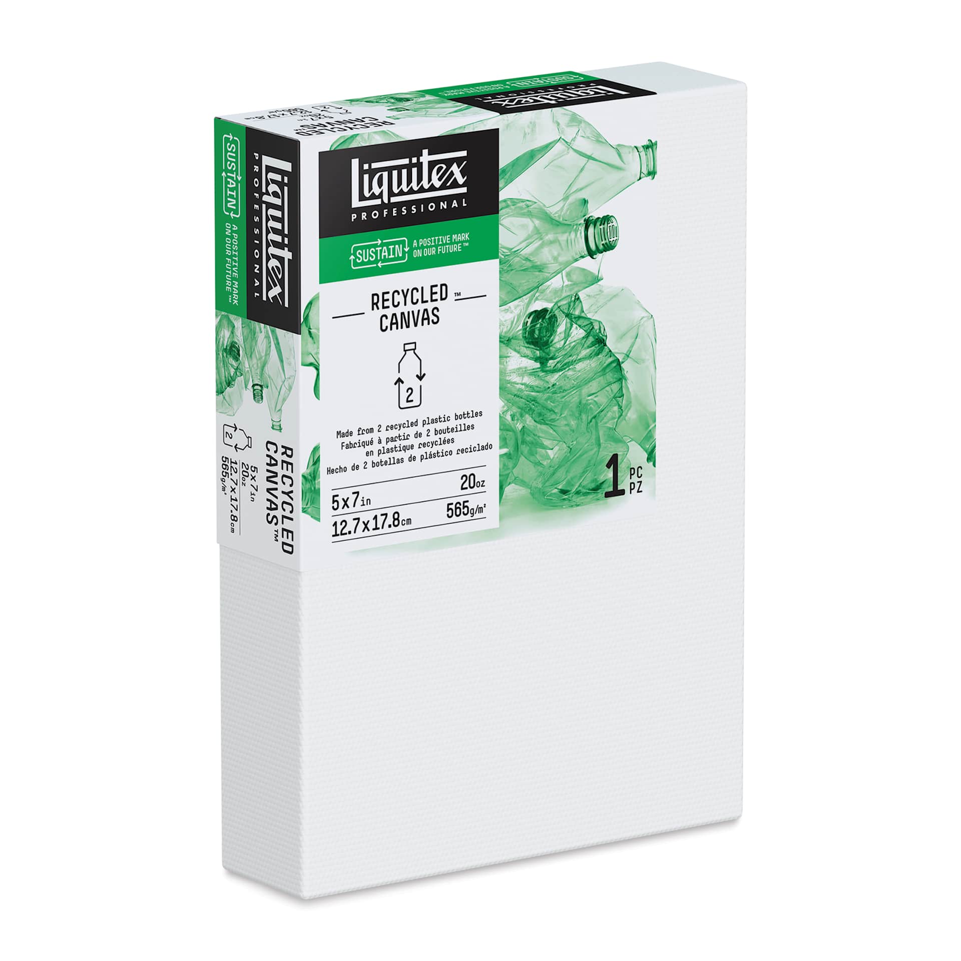 Liquitex Recycled Stretched Canvas - 5" x 7", 1-3/8" Deep Edge Profile, at an angle Liquitex Recycled Stretched Canvas - 5" x 7", 1-3/8" Deep Edge Profile, at an angle