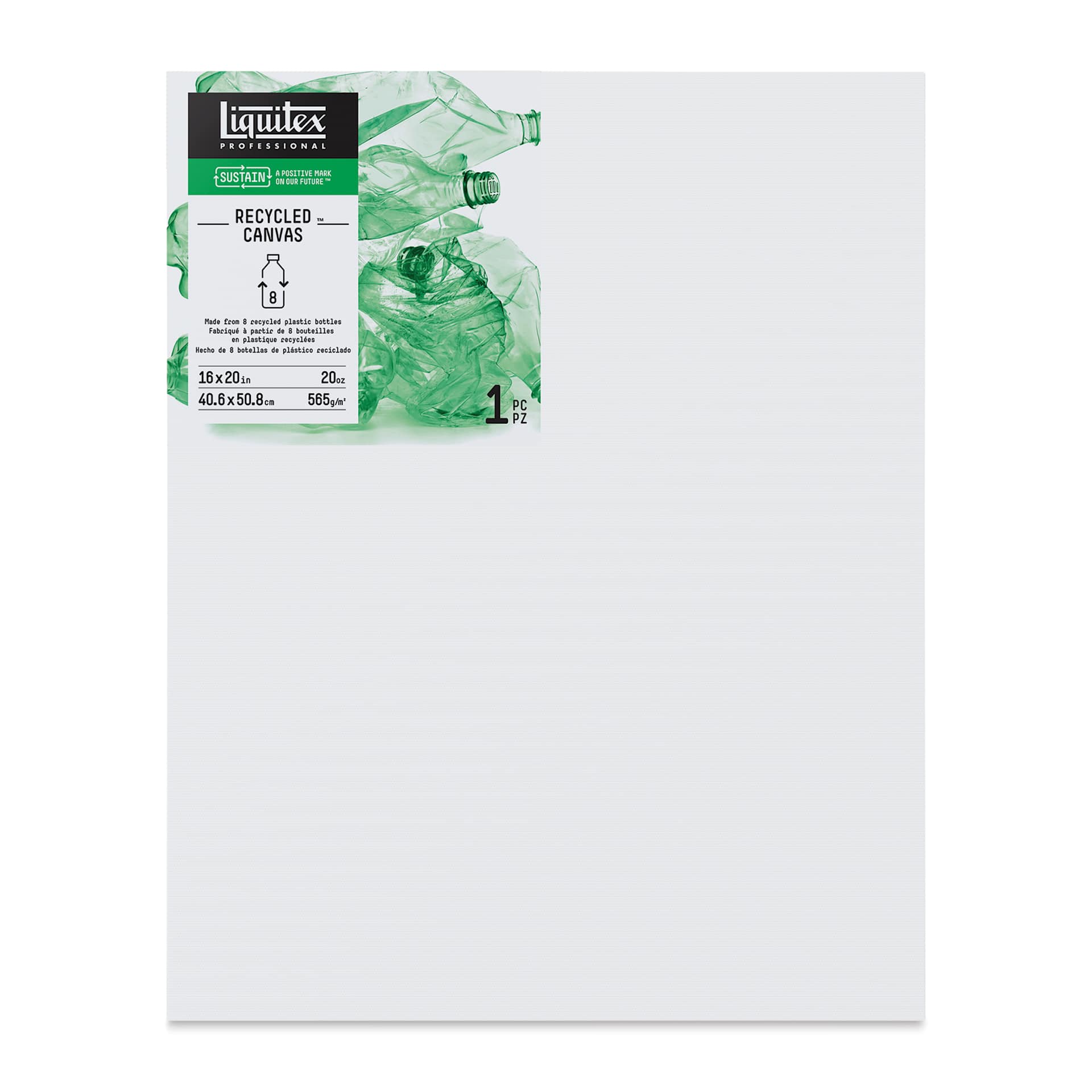 Liquitex Recycled Stretched Canvas - 16" x 20", 1-3/8" Deep Edge Profile, front view