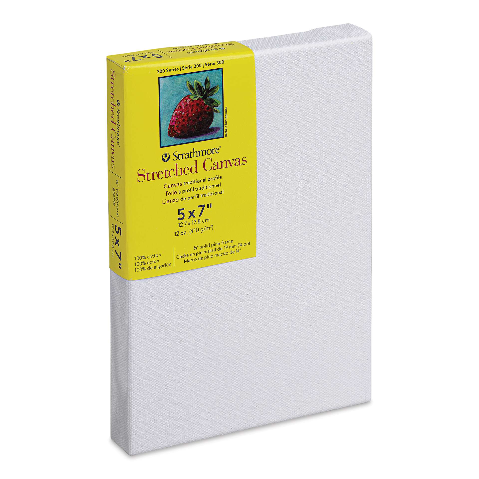 Strathmore 300 Series Stretched Cotton Canvas - 3/4" Profile, 5" x 7" side view