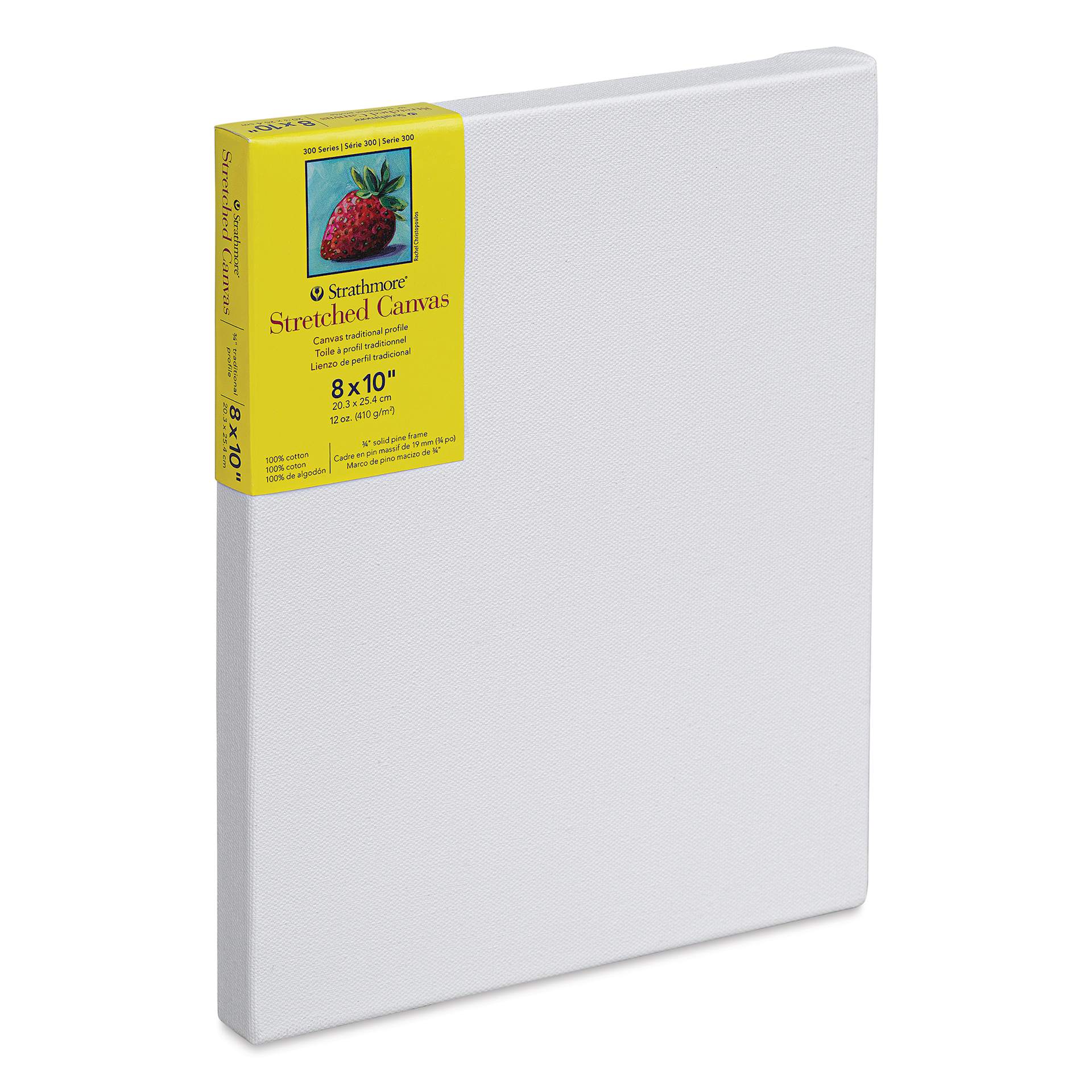 Strathmore 300 Series Stretched Cotton Canvas - 3/4" Profile, 8" x 10" side view Strathmore 300 Series Stretched Cotton Canvas - 3/4" Profile, 8" x 10" side view
